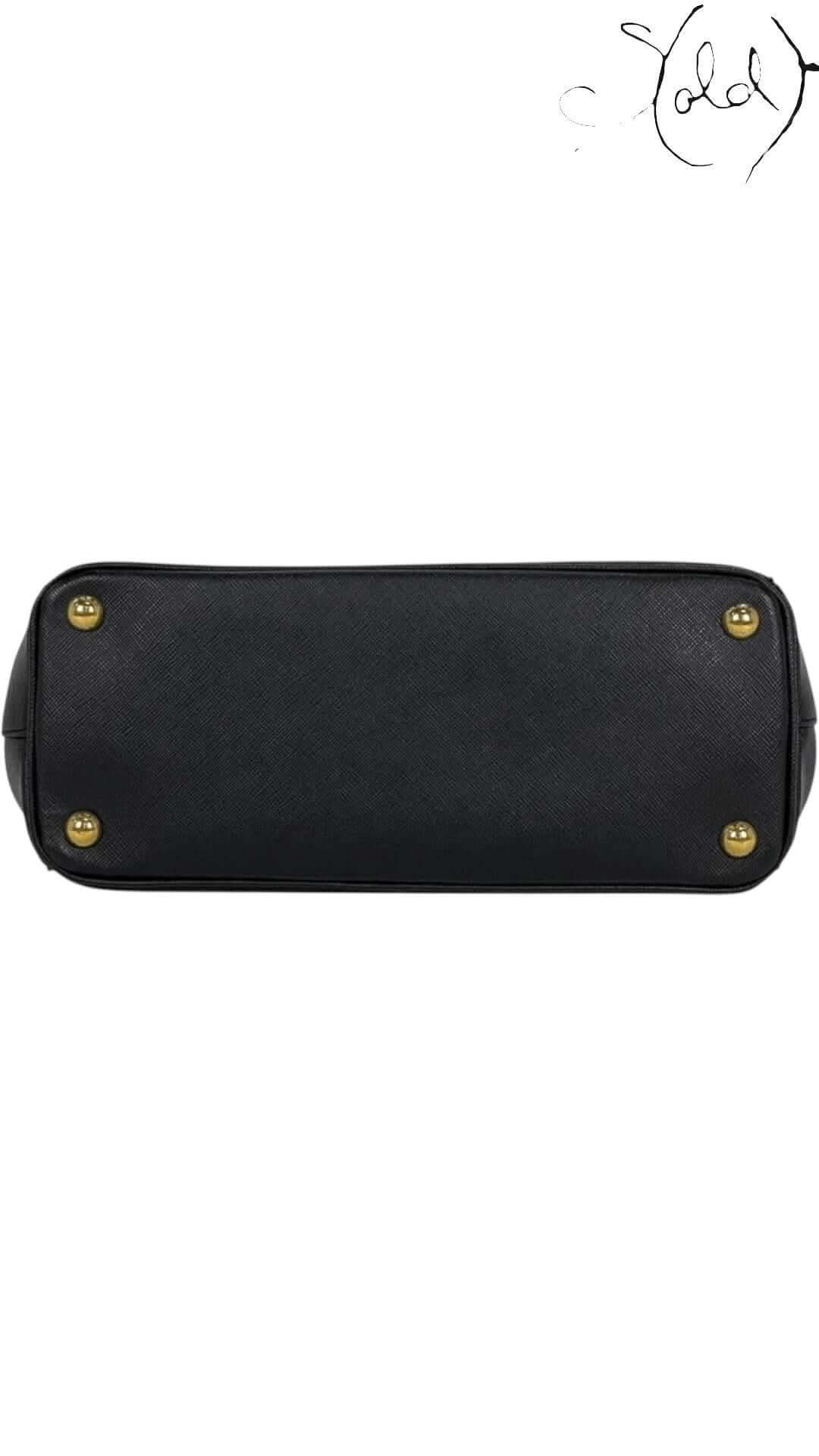 PRADA Galleria Medium Handbag – Black Saffiano Leather | Sold Attire - Sold Attire