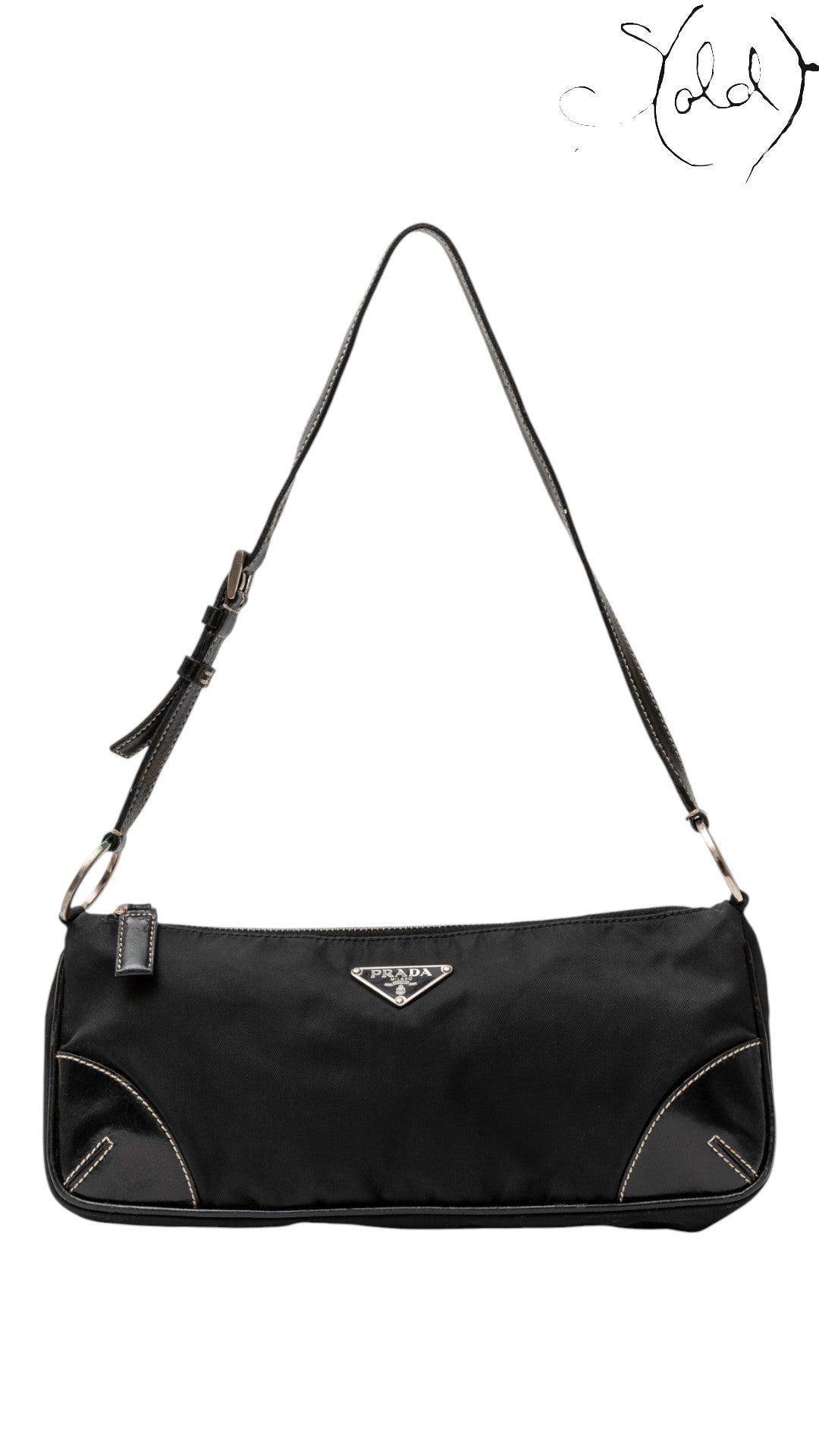 Prada Nylon and Leather Shoulder Bag Black — Authenticated Pre-Owned | Sold Attire