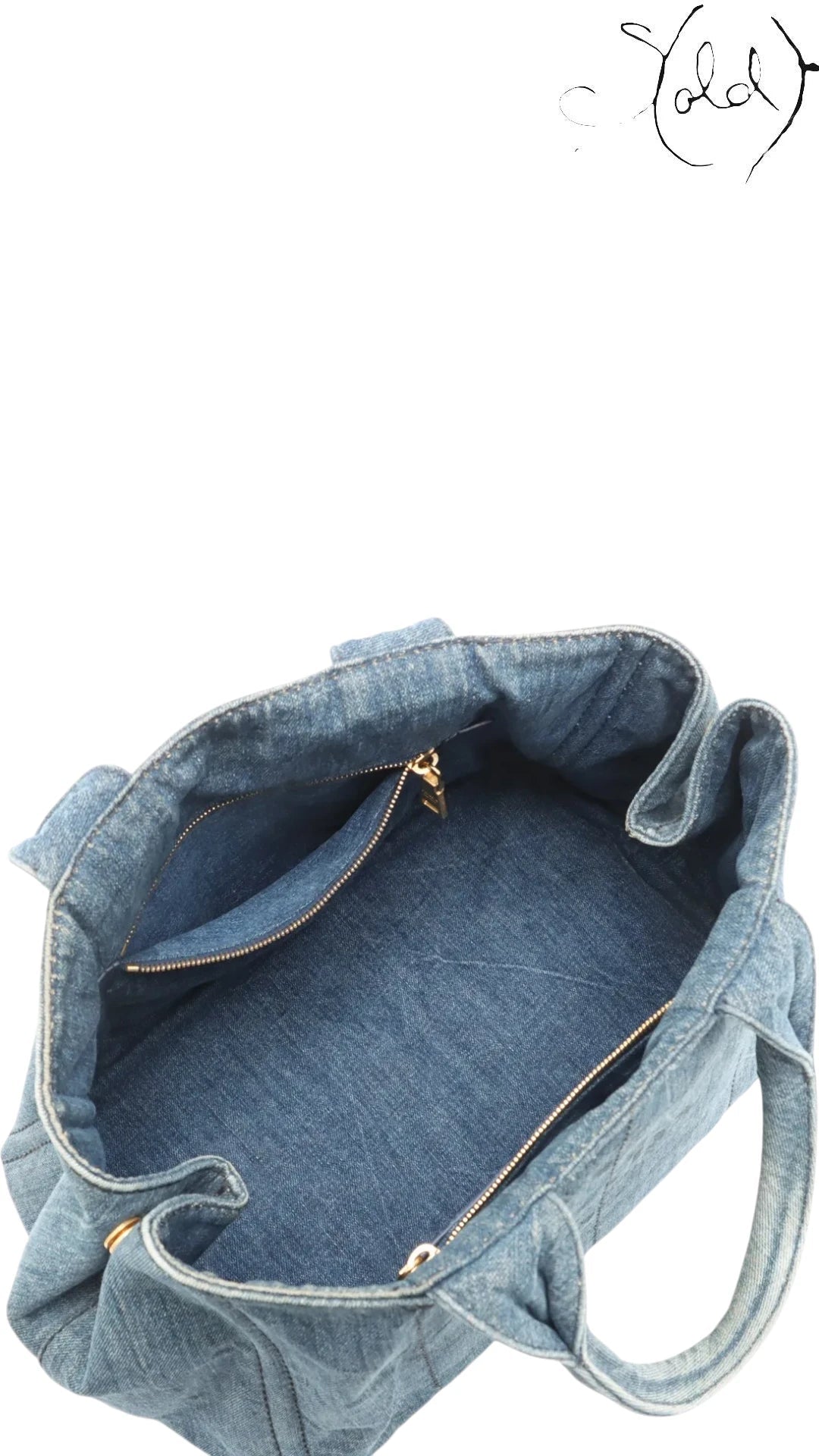 Prada Canapa Denim Logo Satchel Blue GHW 2010s | Sold Attire, Authenticated Pre - Owned | Sold Attire