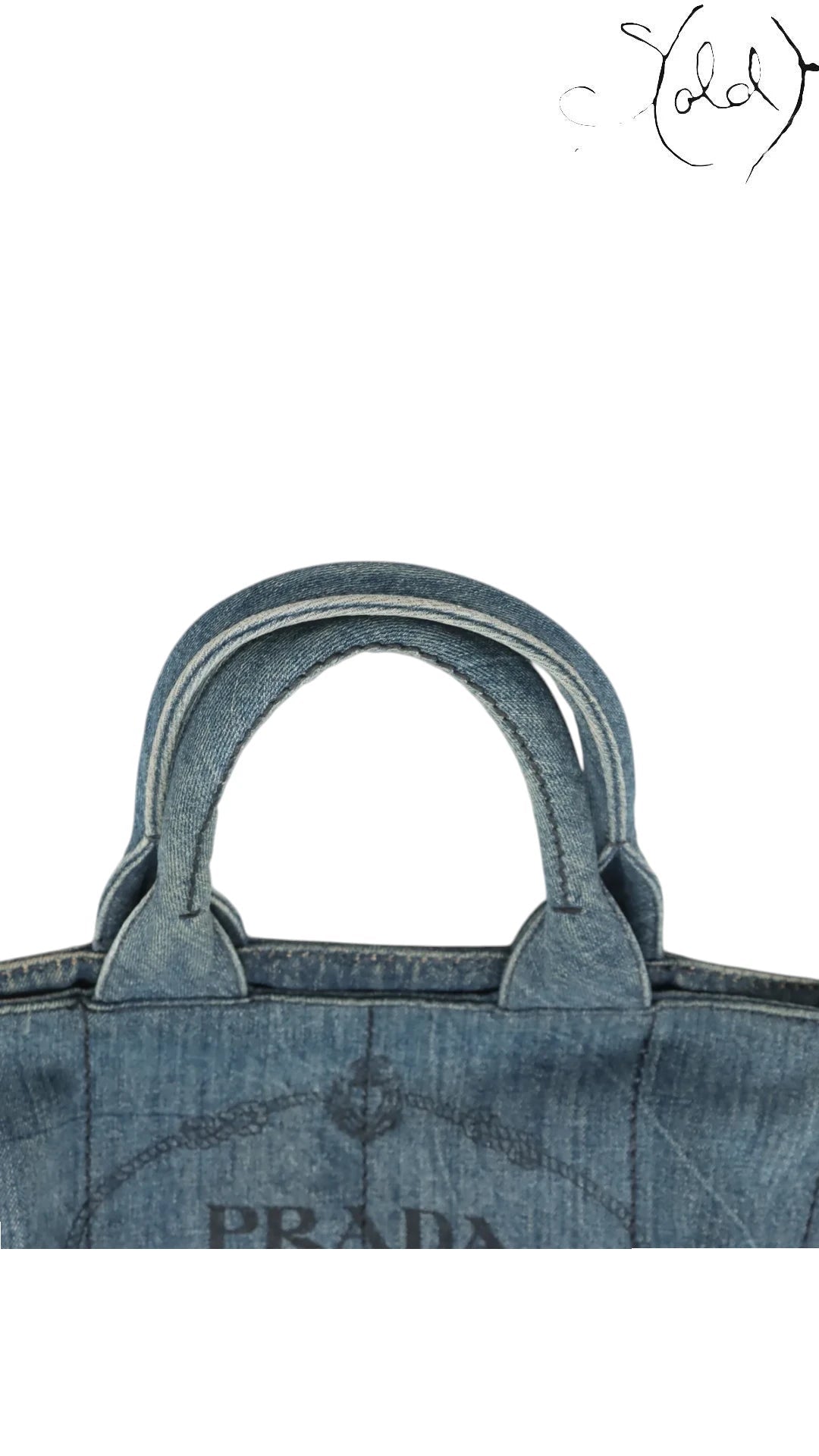 Prada Canapa Denim Logo Satchel Blue GHW 2010s | Sold Attire, Authenticated Pre - Owned | Sold Attire