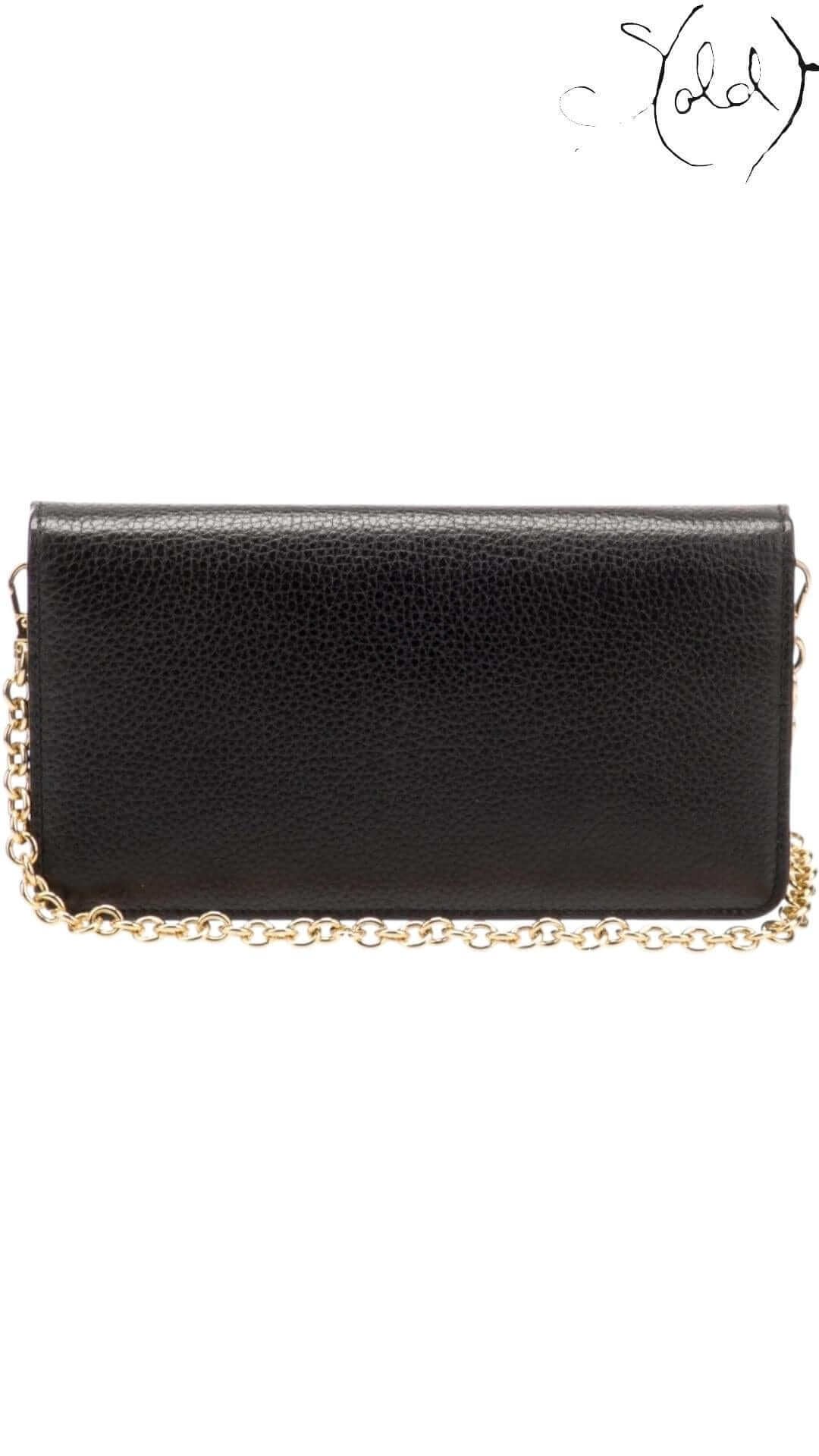 PRADA Vitello Daino Wallet on Chain – Compact Elegance — Interior view | Sold Attire