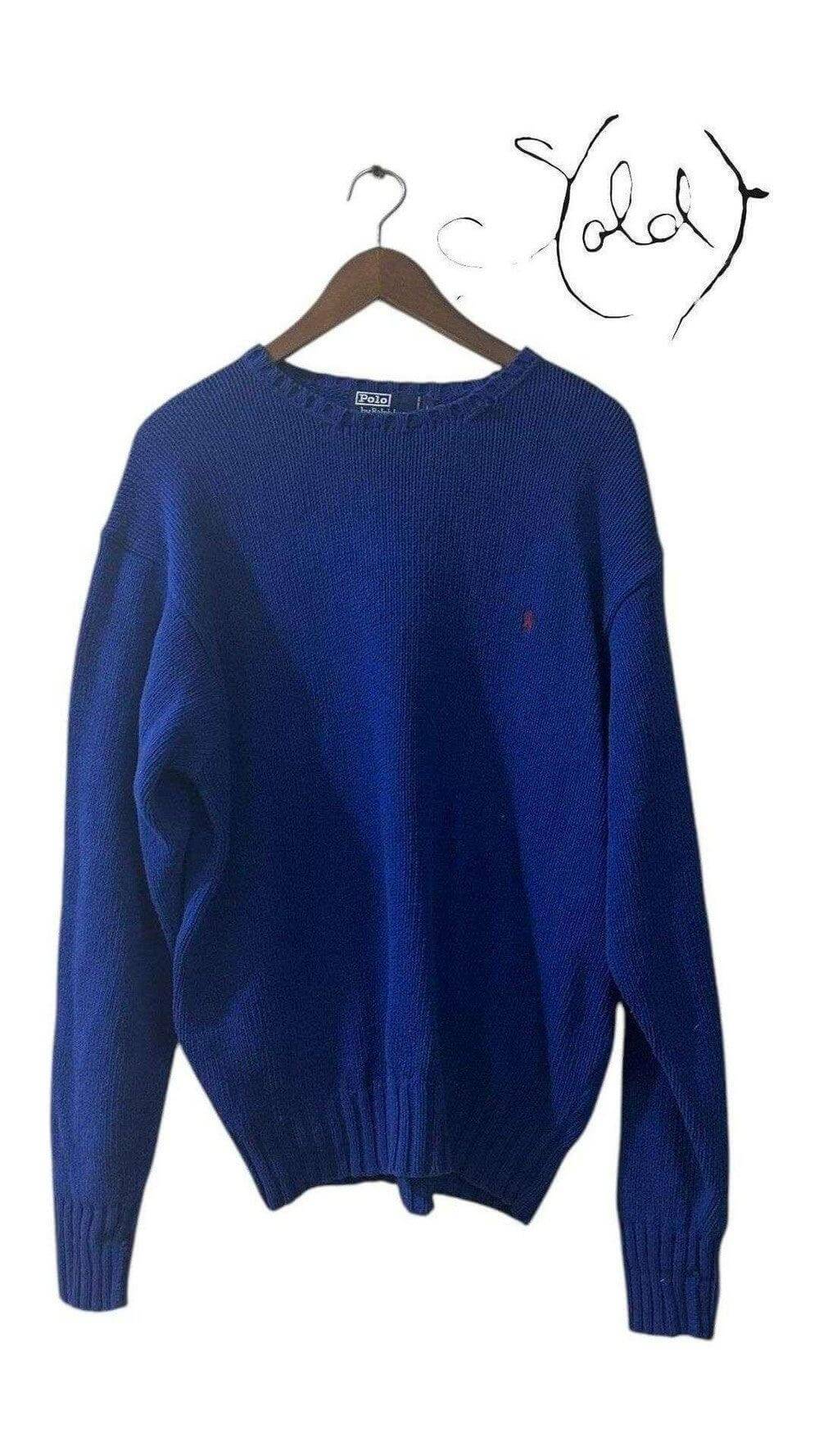 Ralph Lauren Cobalt Blue Knit Sweater - Large, Back view | Sold Attire