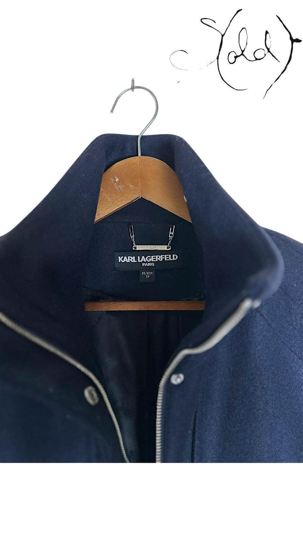Rare Karl Lagerfeld Paris Wool Coat – Silent Luxury, Detail view | Sold Attire