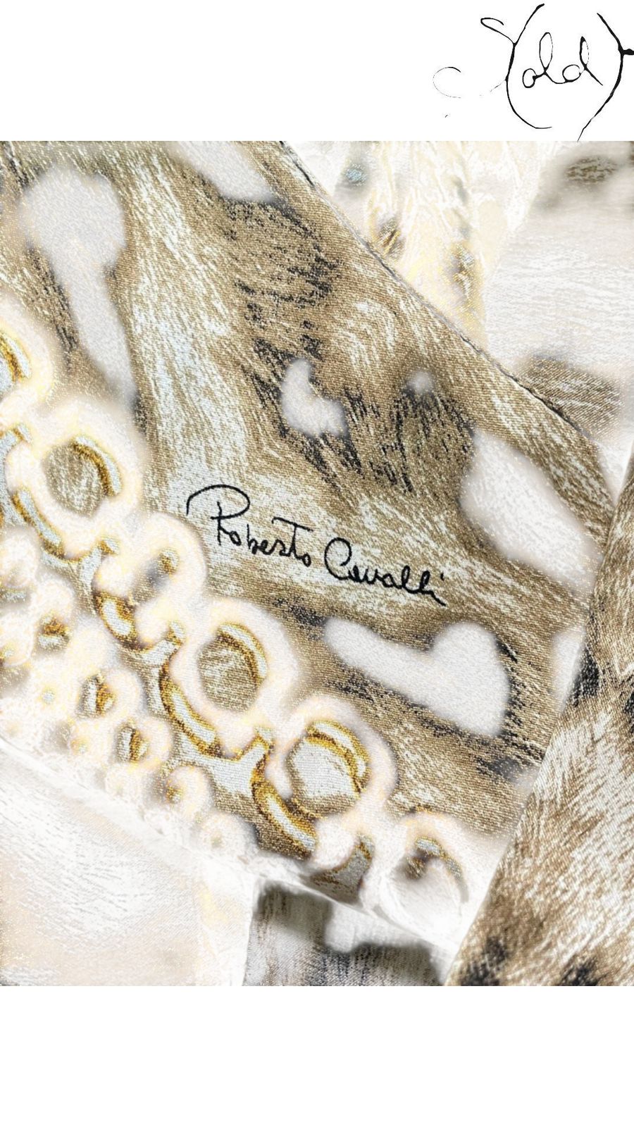 Roberto Cavalli 2003 Silk Leopard Chain Gown, Interior view | Sold Attire