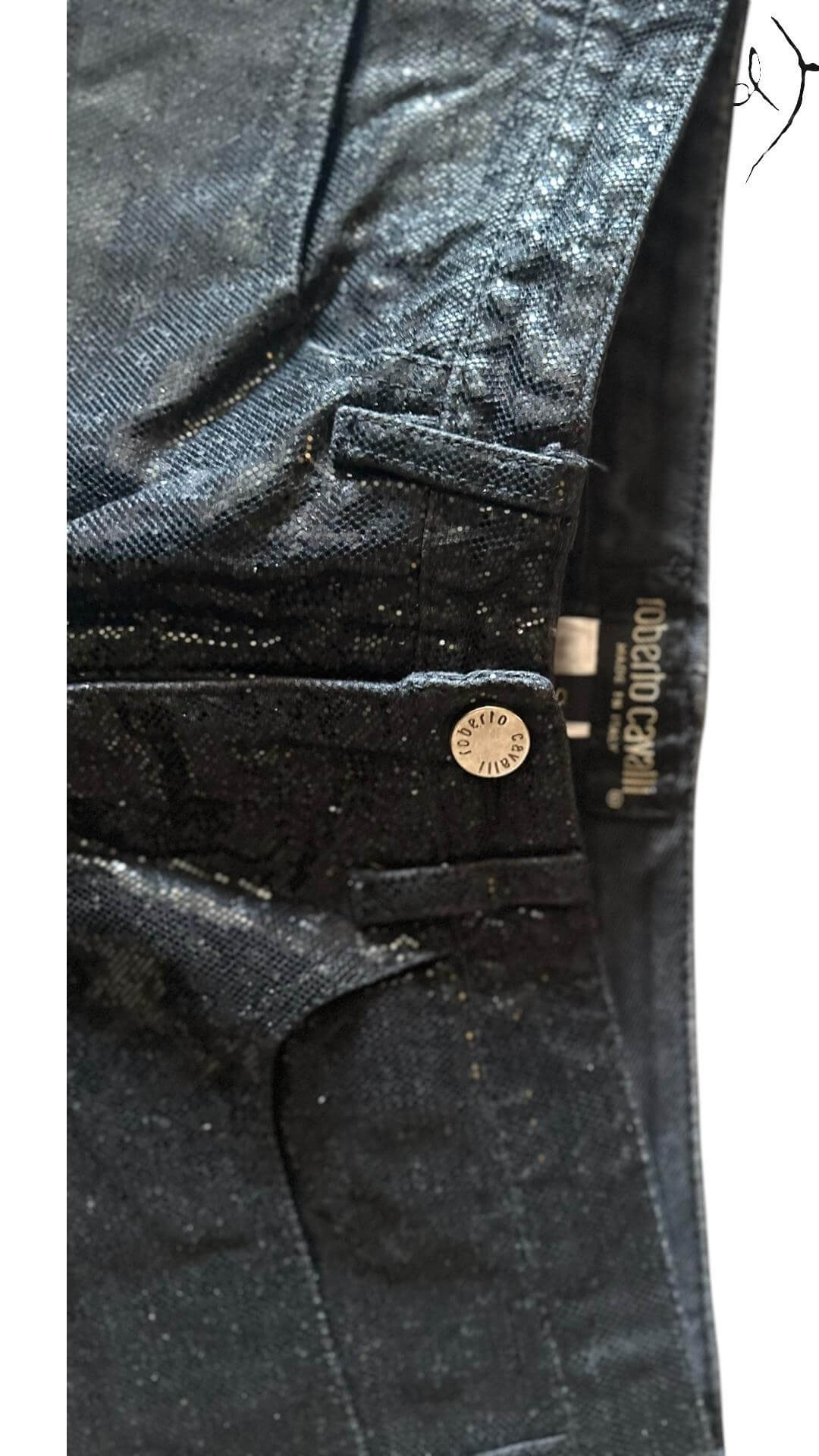 Roberto Cavalli Python Trousers – Night Luxe, Interior view | Sold Attire