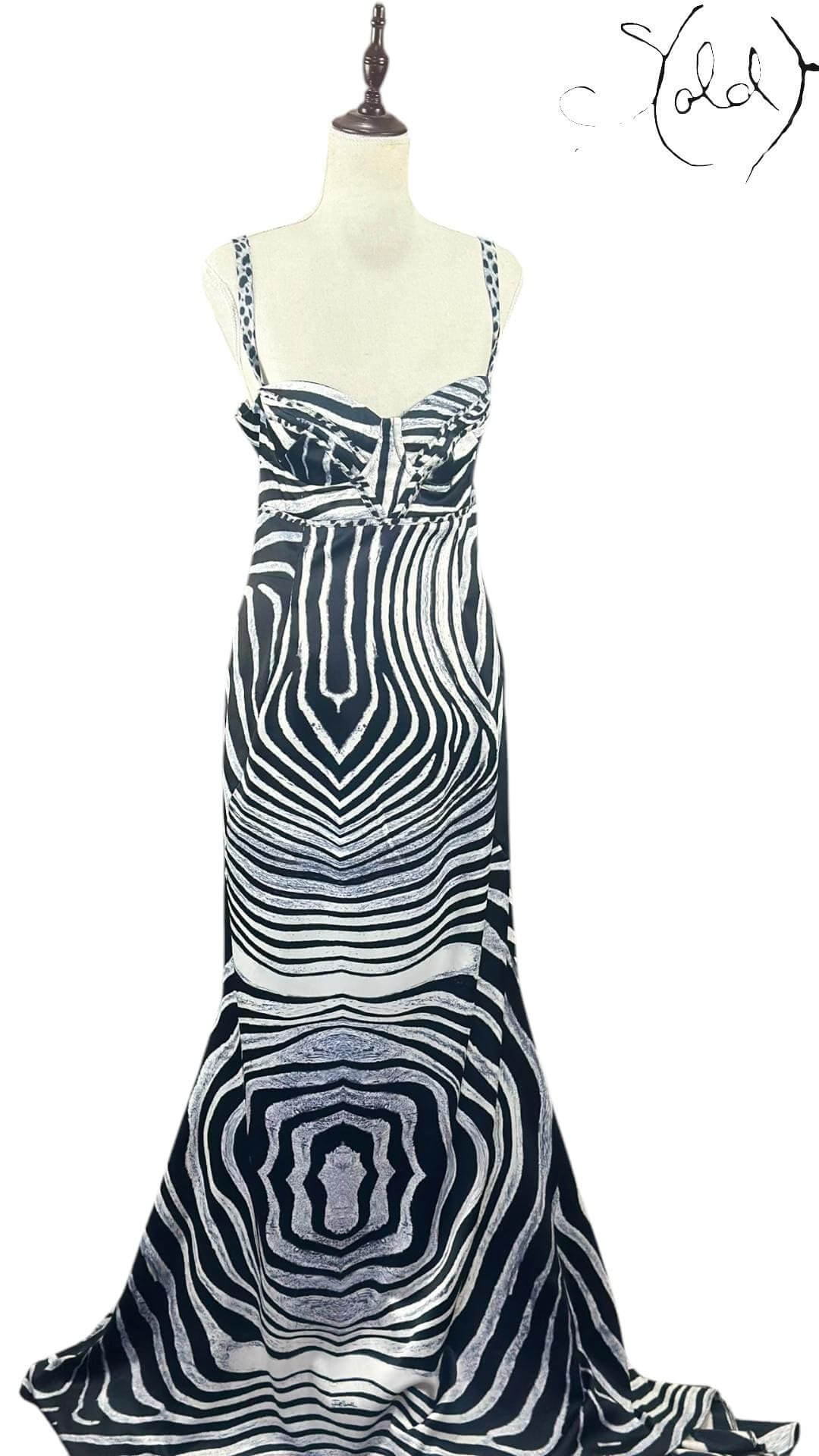 Roberto Cavalli Silk Gown – Runway Wild, Base view | Sold Attire