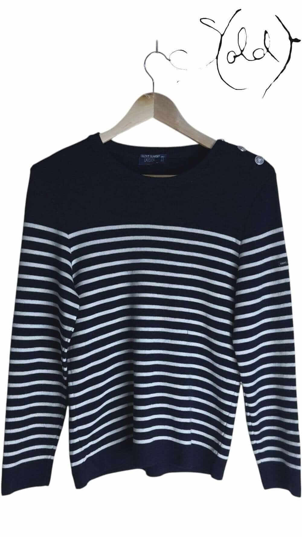 Saint James Atelier Wool Sweater – French Nautical Chic, Detail view | Sold Attire