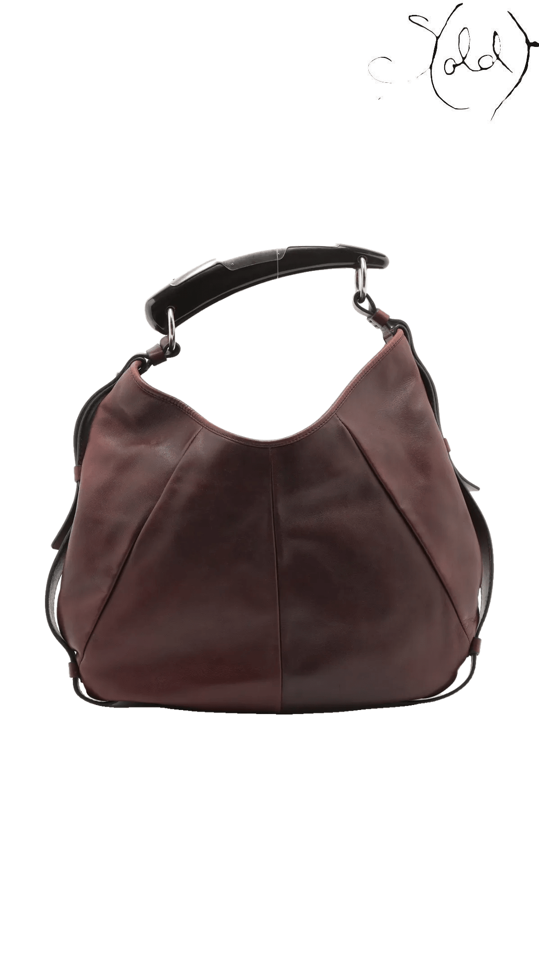 Saint Laurent Vintage Mombasa Brown Horn Bag 95361 front view