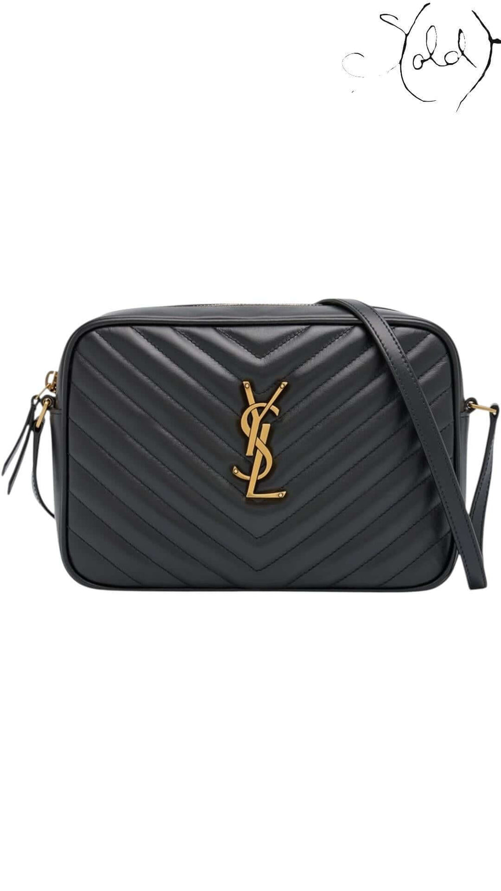 Saint Laurent Lou Camera Bag – Chevron Minimalism, Interior view | Sold Attire