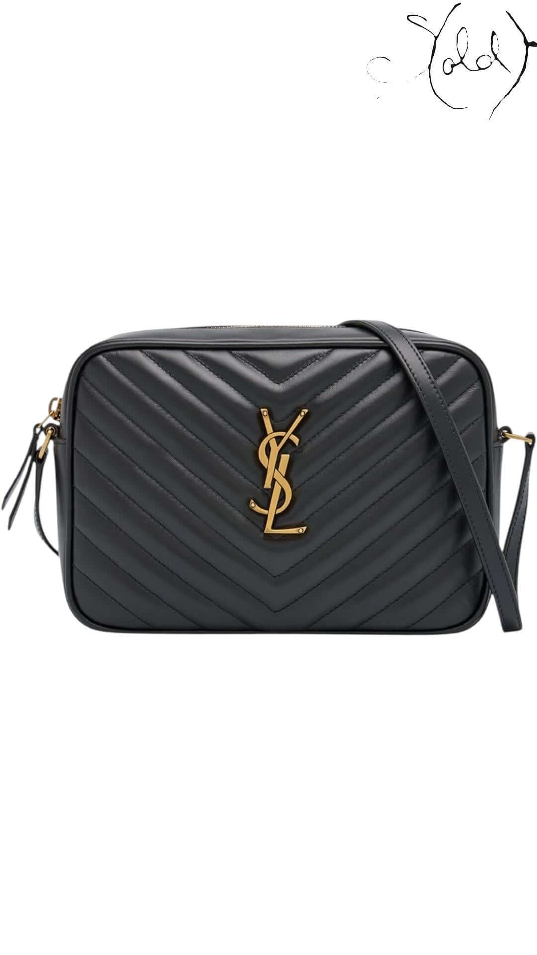 Saint Laurent Lou Camera Bag – Chevron Minimalism, Interior view | Sold Attire