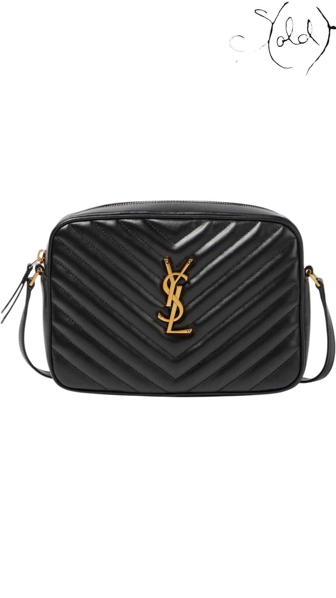 Saint Laurent Lou Camera Bag – Chevron Minimalism, Base view | Sold Attire