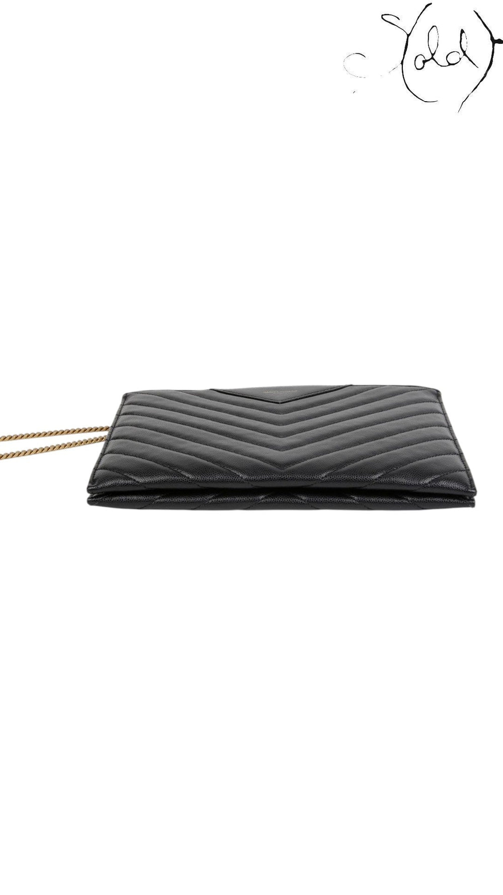 Saint Laurent Tribeca Chain Shoulder Bag Black Leather 2018, Detail view | Sold Attire