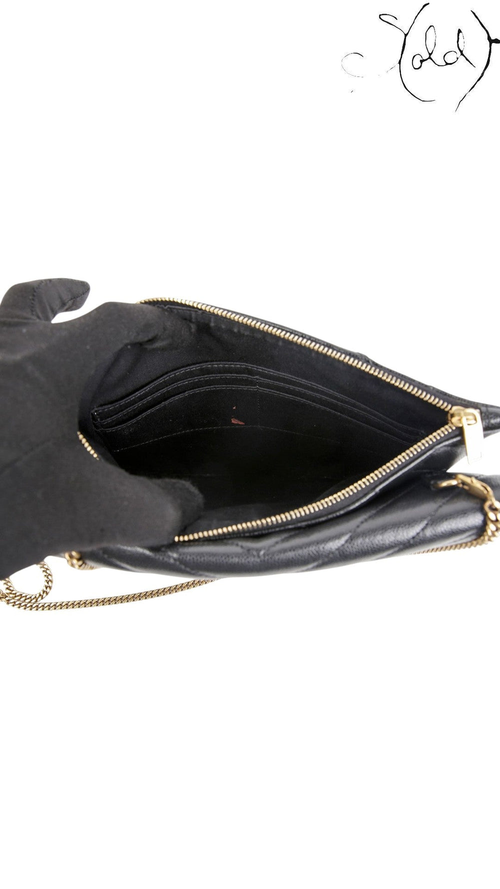 Saint Laurent Tribeca Chain Shoulder Bag Black Leather 2018, Side view | Sold Attire
