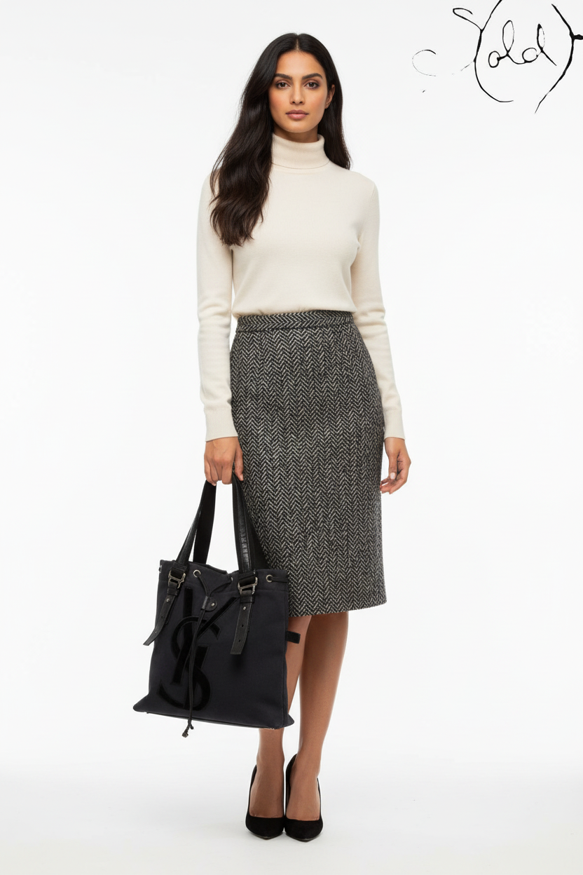 Saint Laurent Tote Bag Saint Laurent Rive Gauche Kahala Black Canvas Tote | Sold Attire