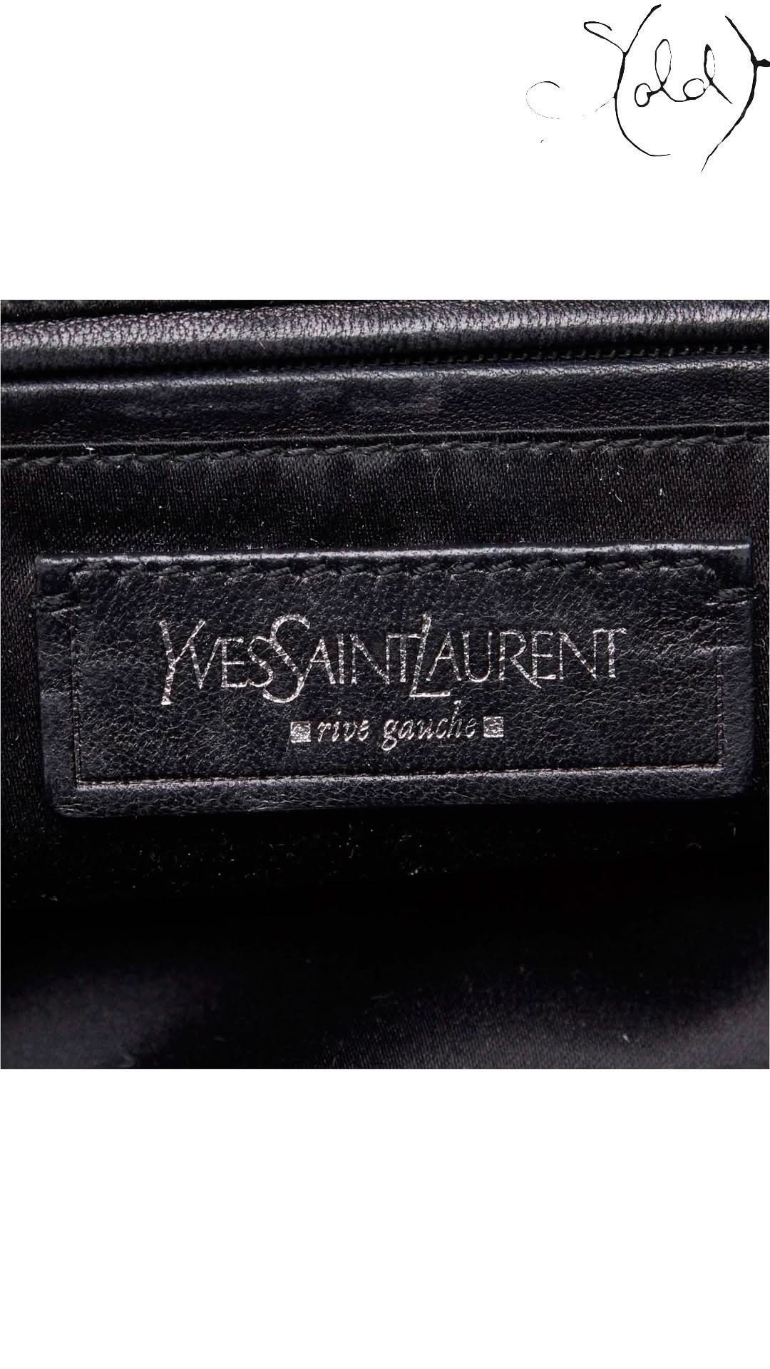 Saint Laurent Tote Bag Saint Laurent Rive Gauche Kahala Black Canvas Tote | Sold Attire