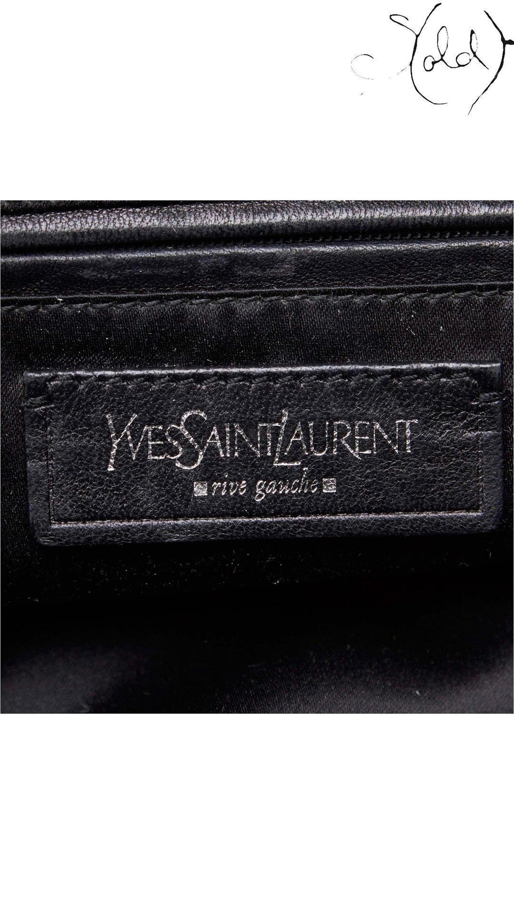 Saint Laurent Rive Gauche Kahala Black Canvas Tote, Side view | Sold Attire