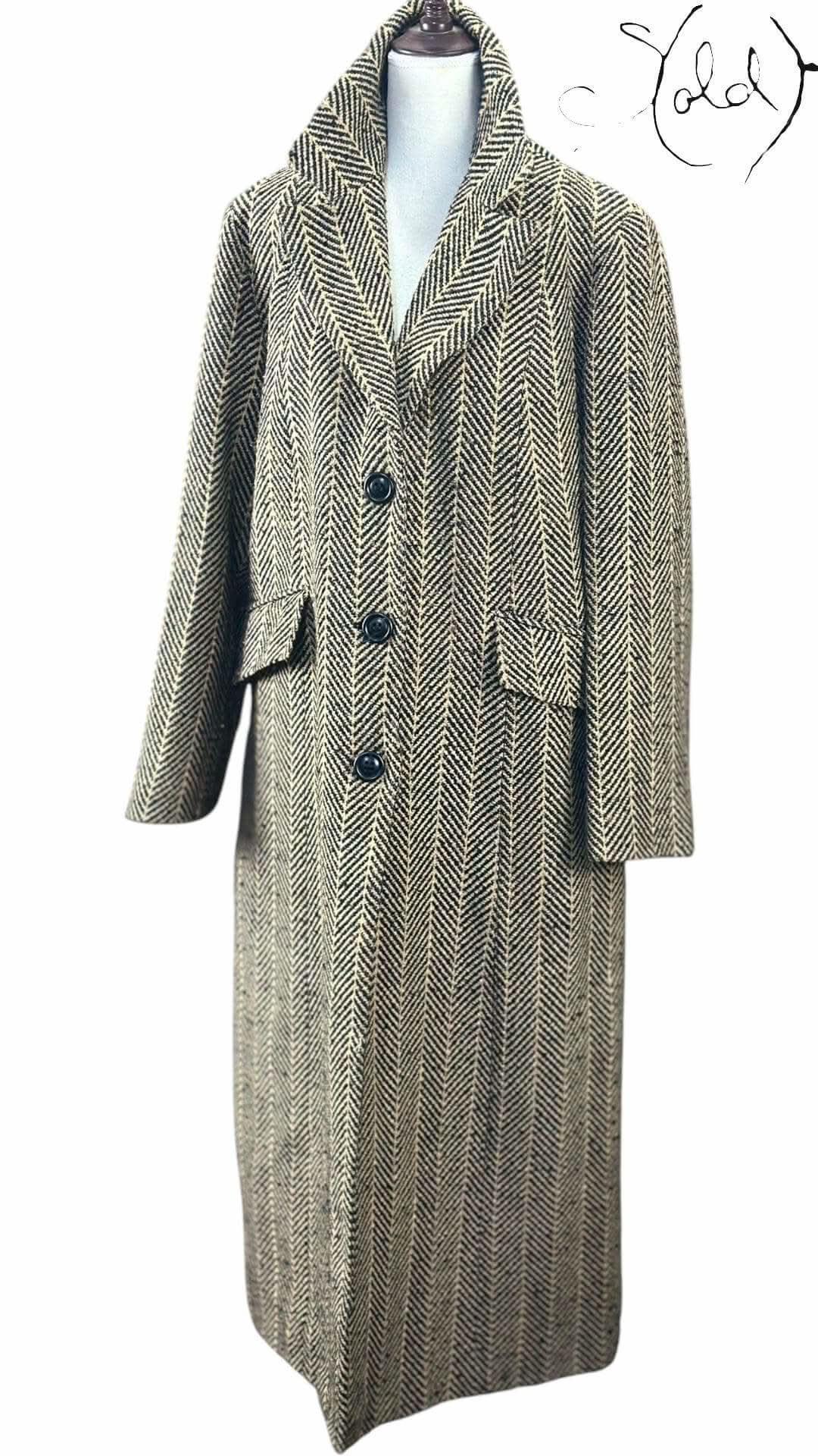 Sandro Ferrone Wool Coat – Cinematic Drape | Sold Attire