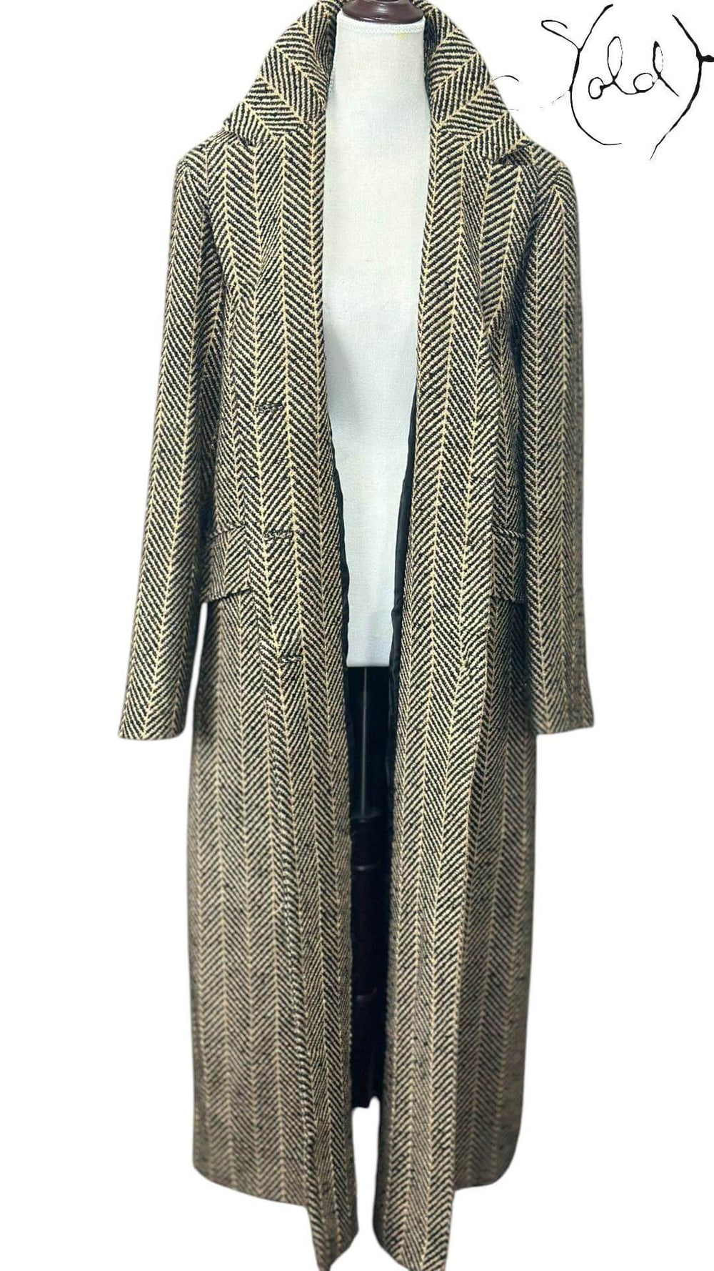 Sandro Ferrone Wool Coat – Cinematic Drape, Side view | Sold Attire