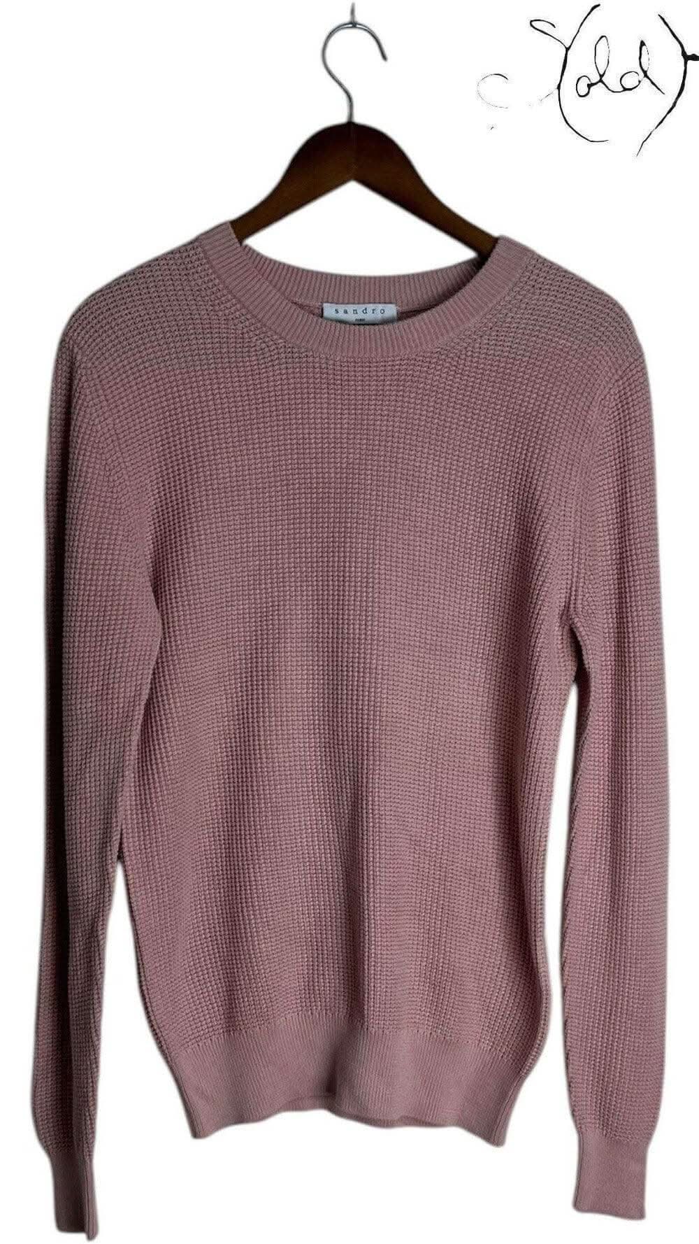 Sandro Waffle-Knit Sweater – Preppy Minimalist Essential | Sold Attire