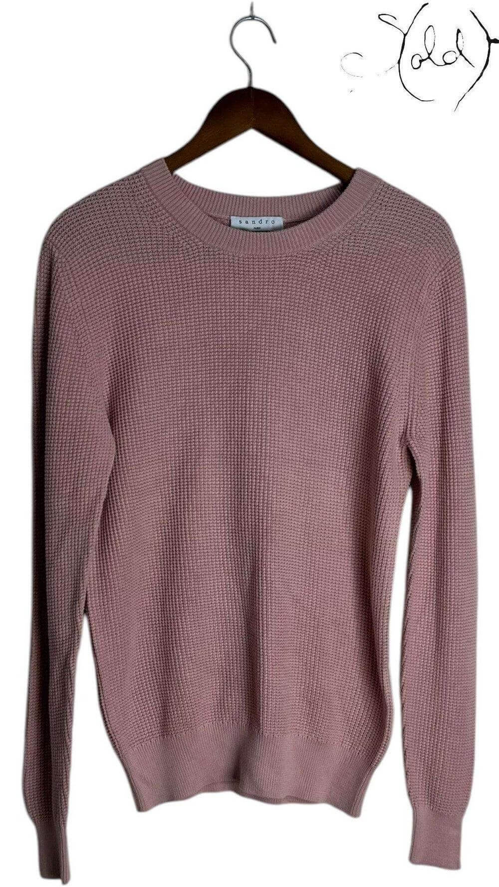Sandro Waffle-Knit Sweater – Preppy Minimalist Essential, Side view | Sold Attire