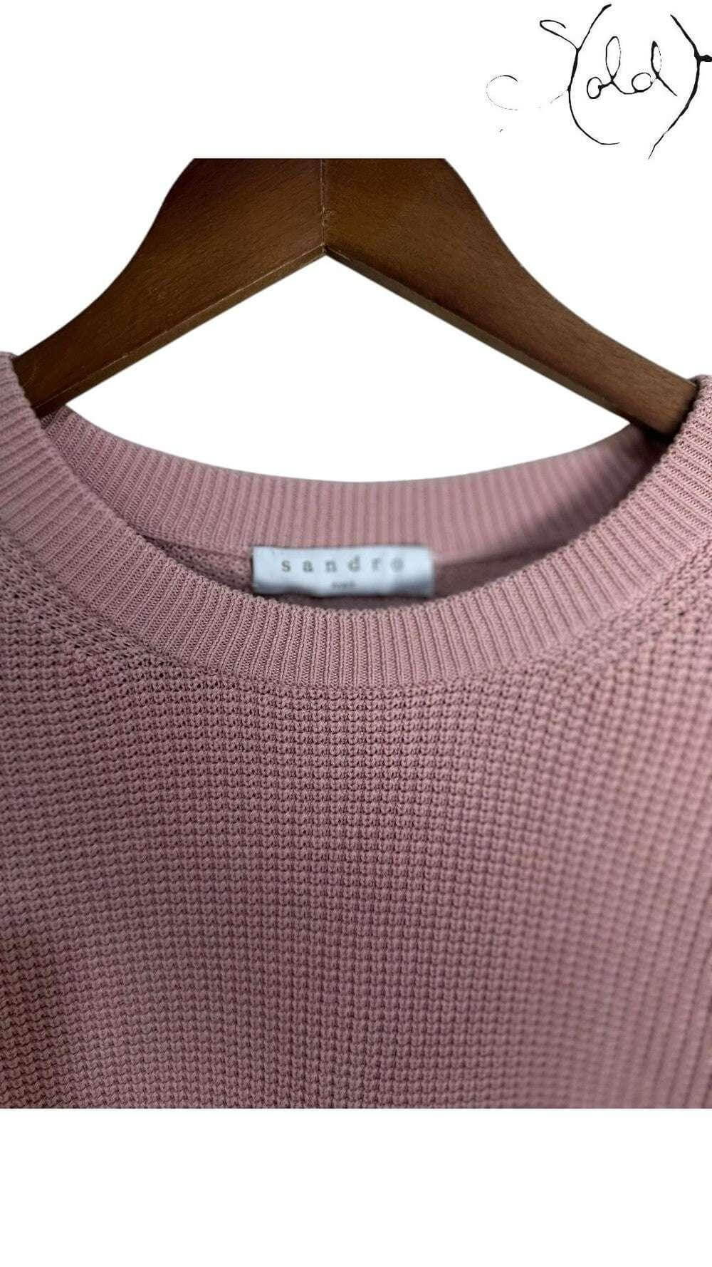 Sandro Waffle-Knit Sweater – Preppy Minimalist Essential, Back view | Sold Attire