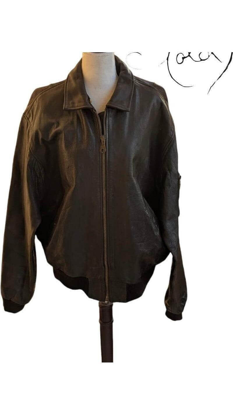 Serge Hervet Leather Jacket Brown Vintage Classic, Back view | Sold Attire