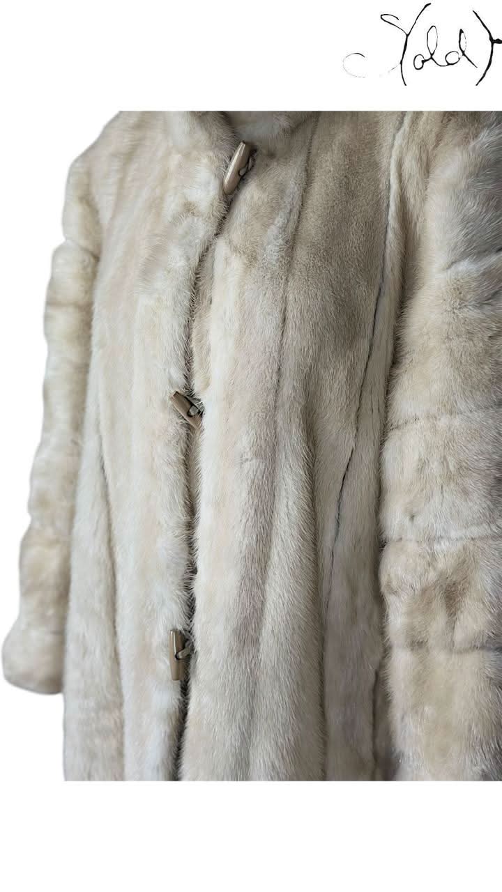 Sold Attire Coats Russian Baby Mink Full - Length Coat Ivory Sectioned | Sold Attire
