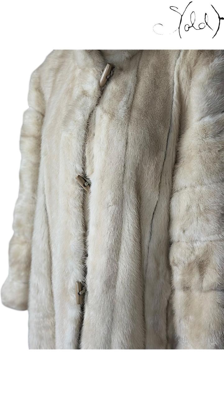 Russian Baby Mink Full-Length Coat Ivory Sectioned, Detail view | Sold Attire