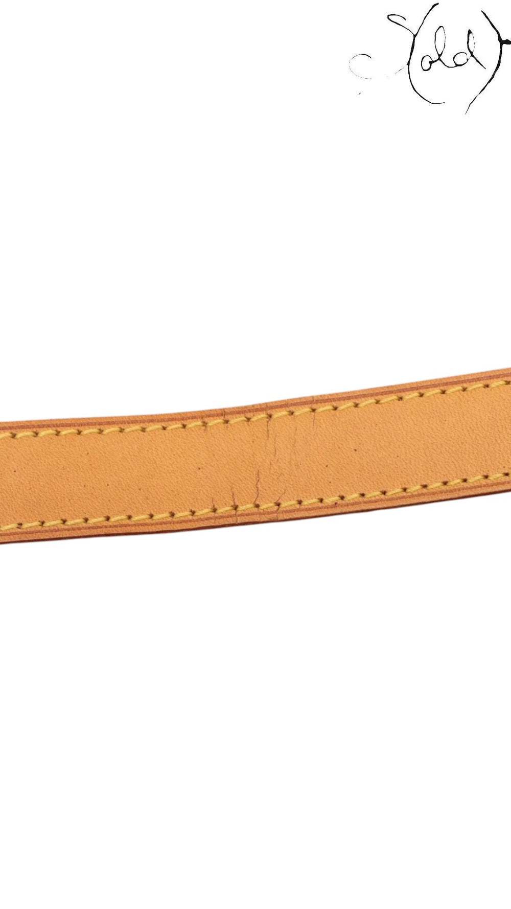 Sold Attire Louis Vuitton Keepall Bandoulière 55 natural cowhide leather shoulder strap with visible signs of wear