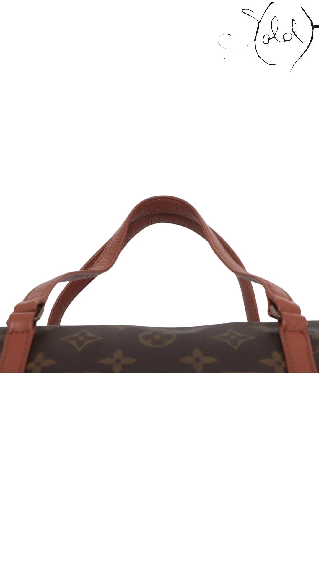 Sold Attire brown Louis Vuitton Monogram Papillon 30 with pouch, coated canvas with vachetta leather trim and brass hardware.