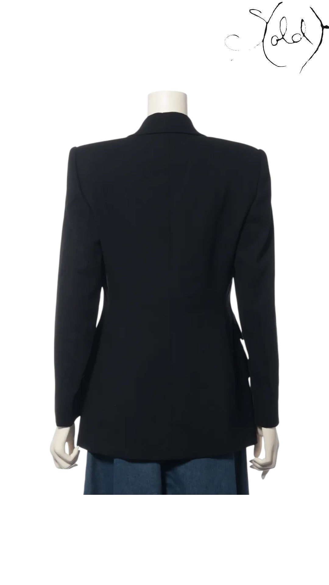 Sold Attire Gucci Tom Ford era black wool blazer with tailored shoulders and narrow lapel, size 40.