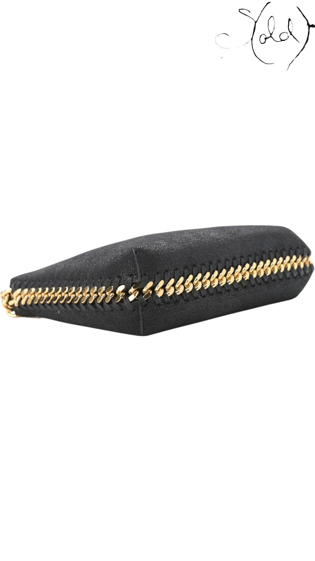 Stella McCartney Shaggy Deer Mini Chain Shoulder Bag Black, Hardware detail | Sold Attire