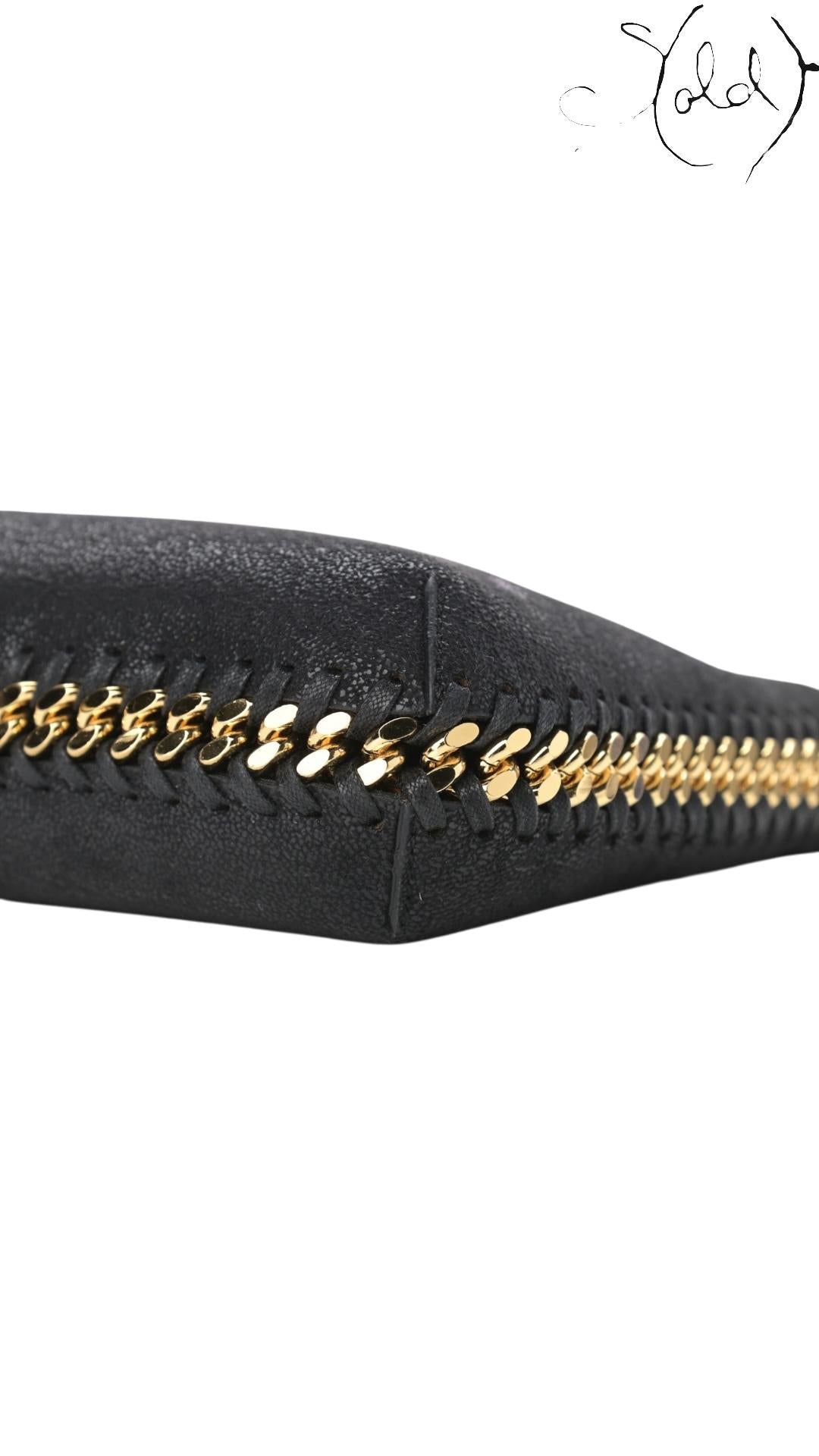 Stella McCartney Shaggy Deer Mini Chain Shoulder Bag Black, Interior view | Sold Attire