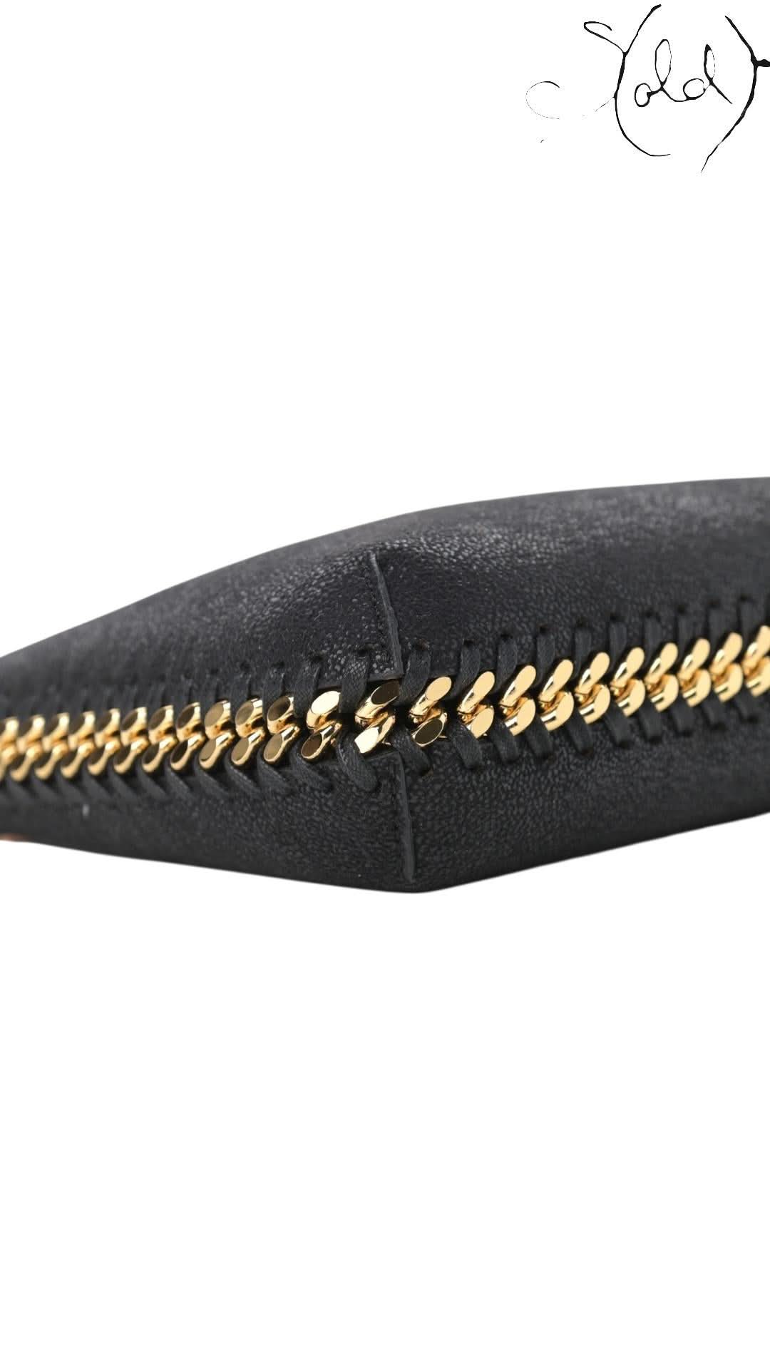 Stella McCartney Shaggy Deer Mini Chain Shoulder Bag Black | Sold Attire - Sold Attire