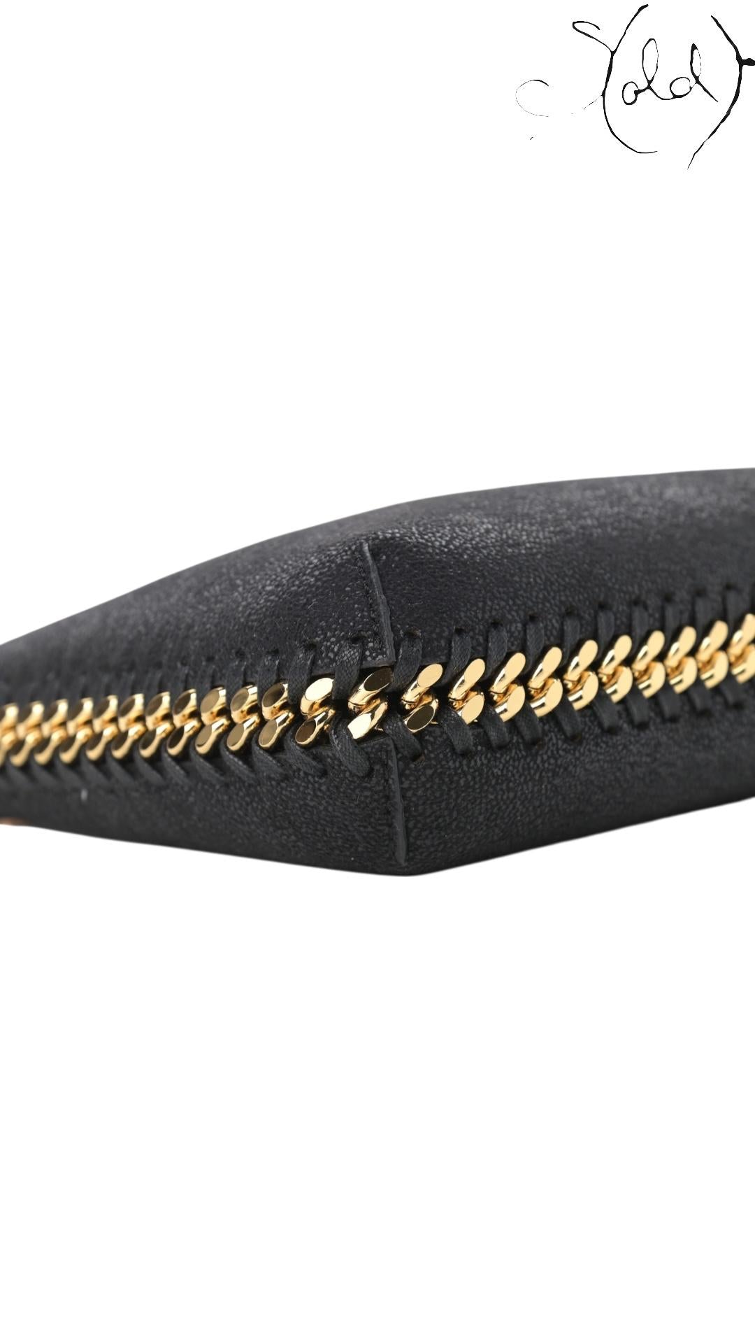 Stella McCartney Shaggy Deer Mini Chain Shoulder Bag Black, Detail view | Sold Attire