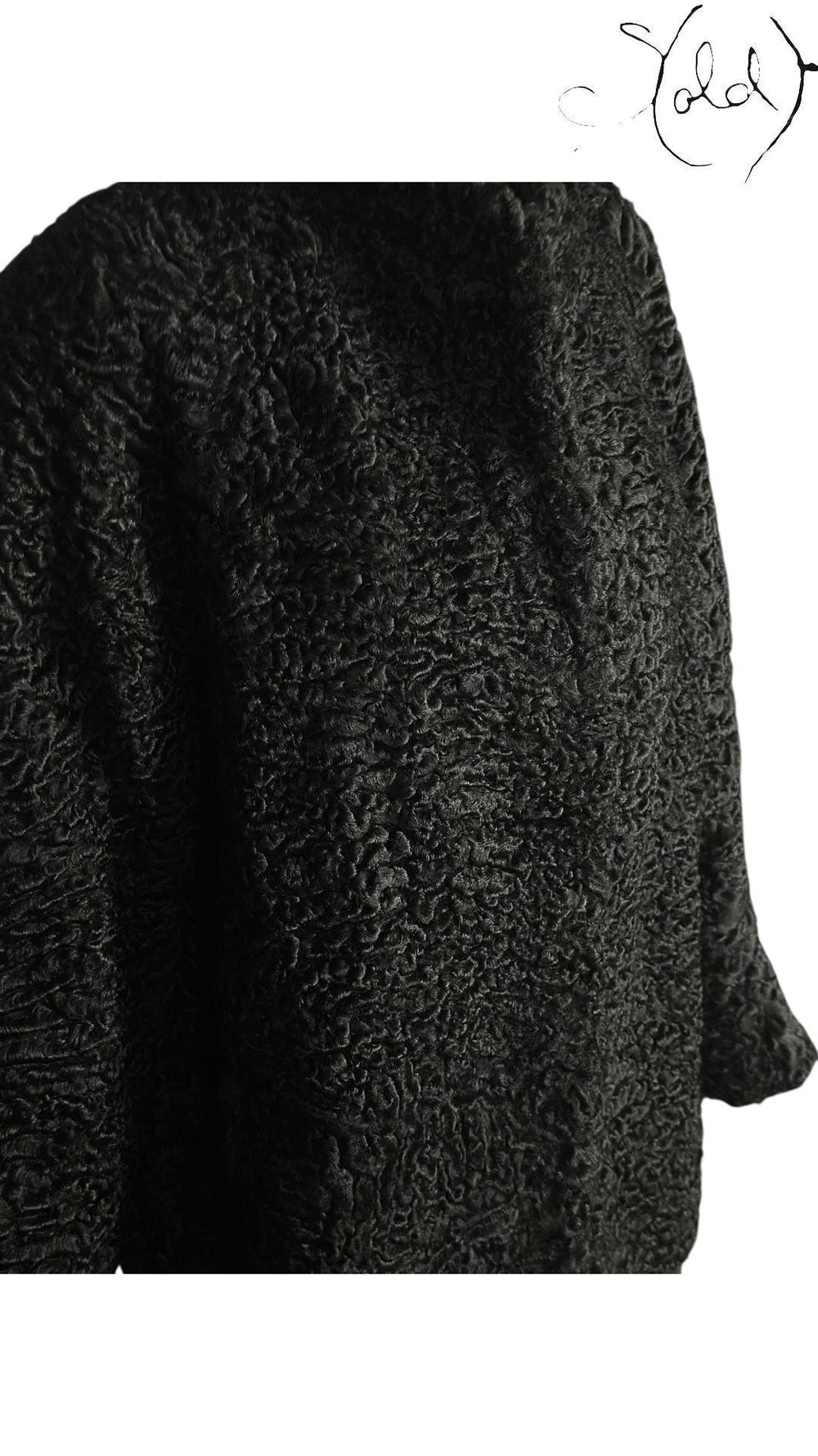 Swakara Persian Lamb Fur Jacket Black 1990s Size Medium, Base view | Sold Attire