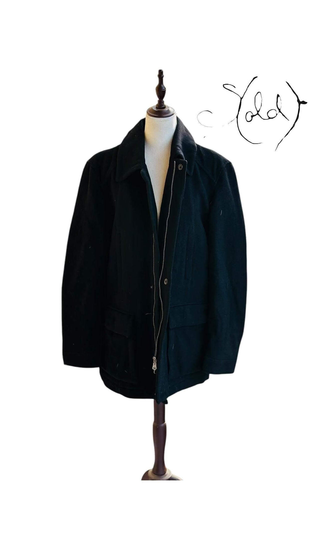 Ted Lapidus Paris Wool Coat – Timeless Elegance, Back view | Sold Attire