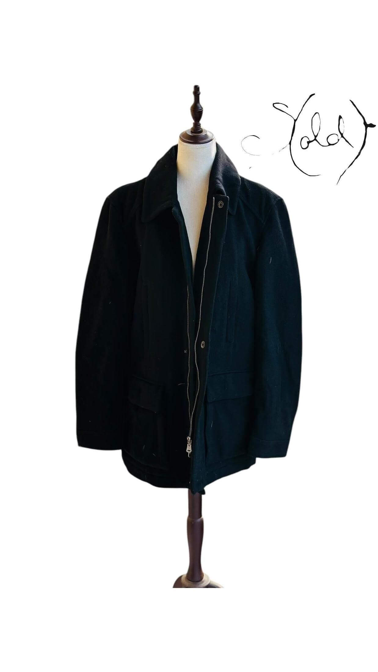 Ted Lapidus Paris Wool Coat – Timeless Elegance, Back view | Sold Attire