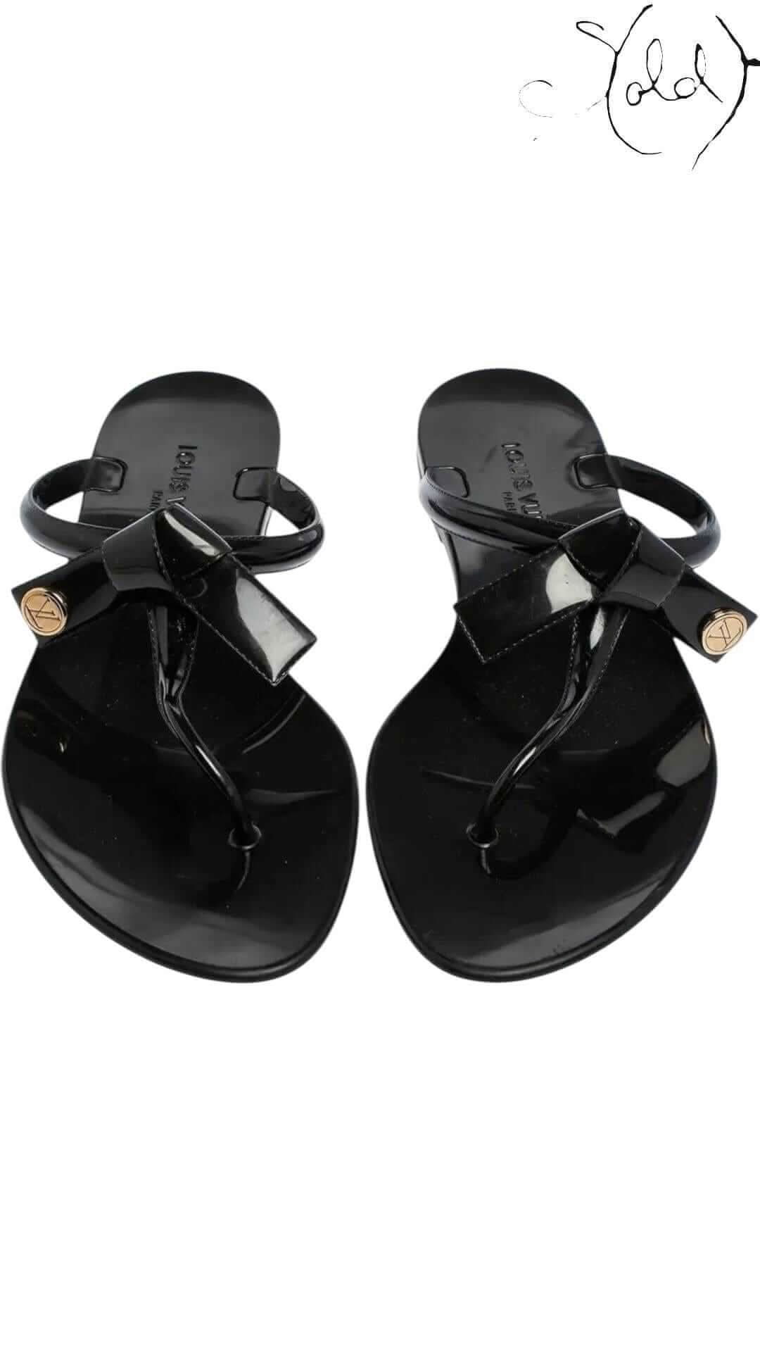 The Louis Vuitton Jelly Sea Star Thong Flats – Gloss Noir | Sold Attire - Sold Attire