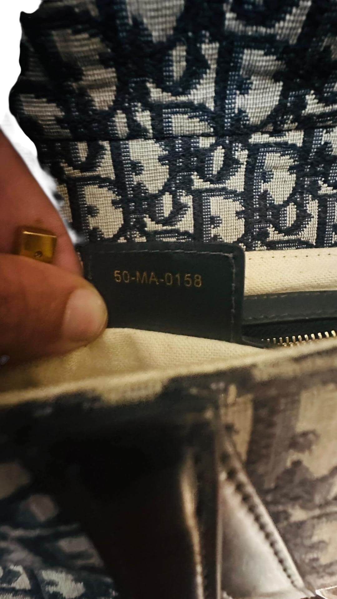 Christian Dior Oblique Saddle Bag – Medium Blue Jacquard, Side view | Sold Attire