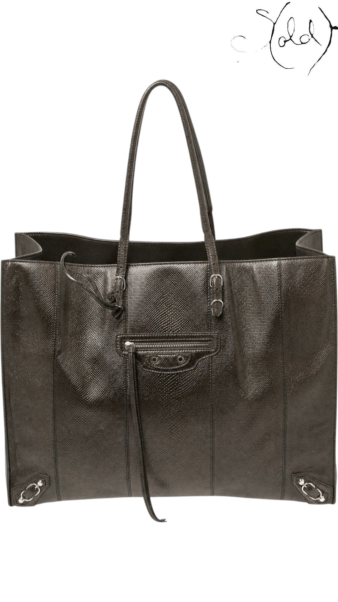 Balenciaga Papier A4 grey karung tote front view