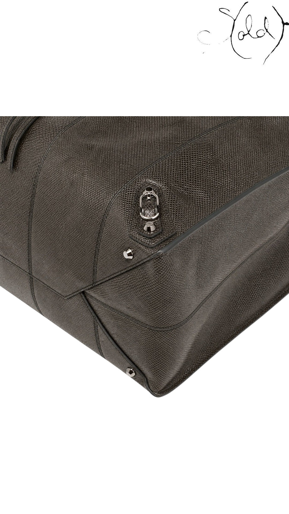 Balenciaga Papier A4 grey karung tote opposite corner hardware detail