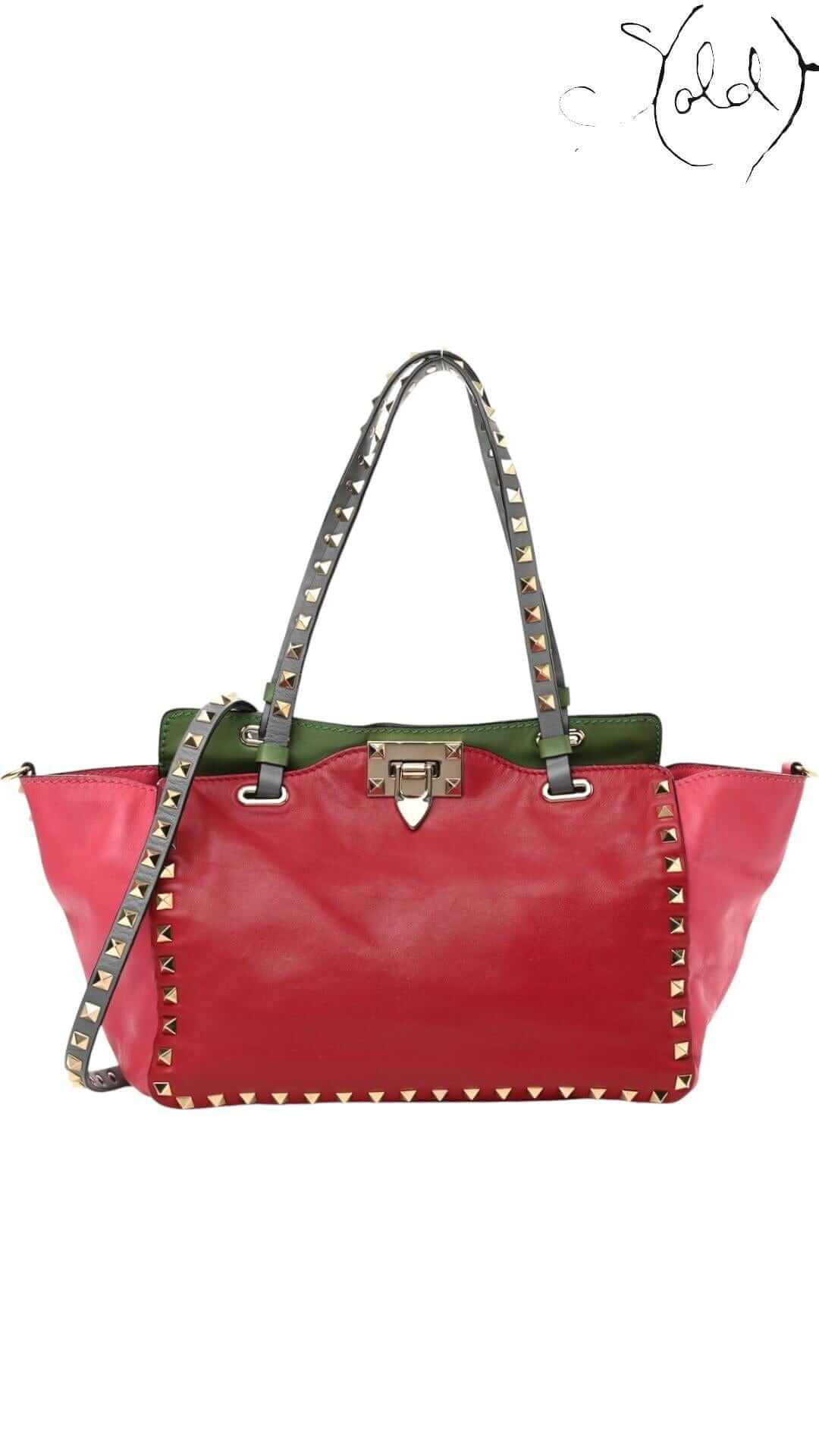 Valentino Garavani Colourblock Small Rockstud Tote – Dual-Tone Collector’s Edition, Authenticated Pre-Owned | Sold Attire