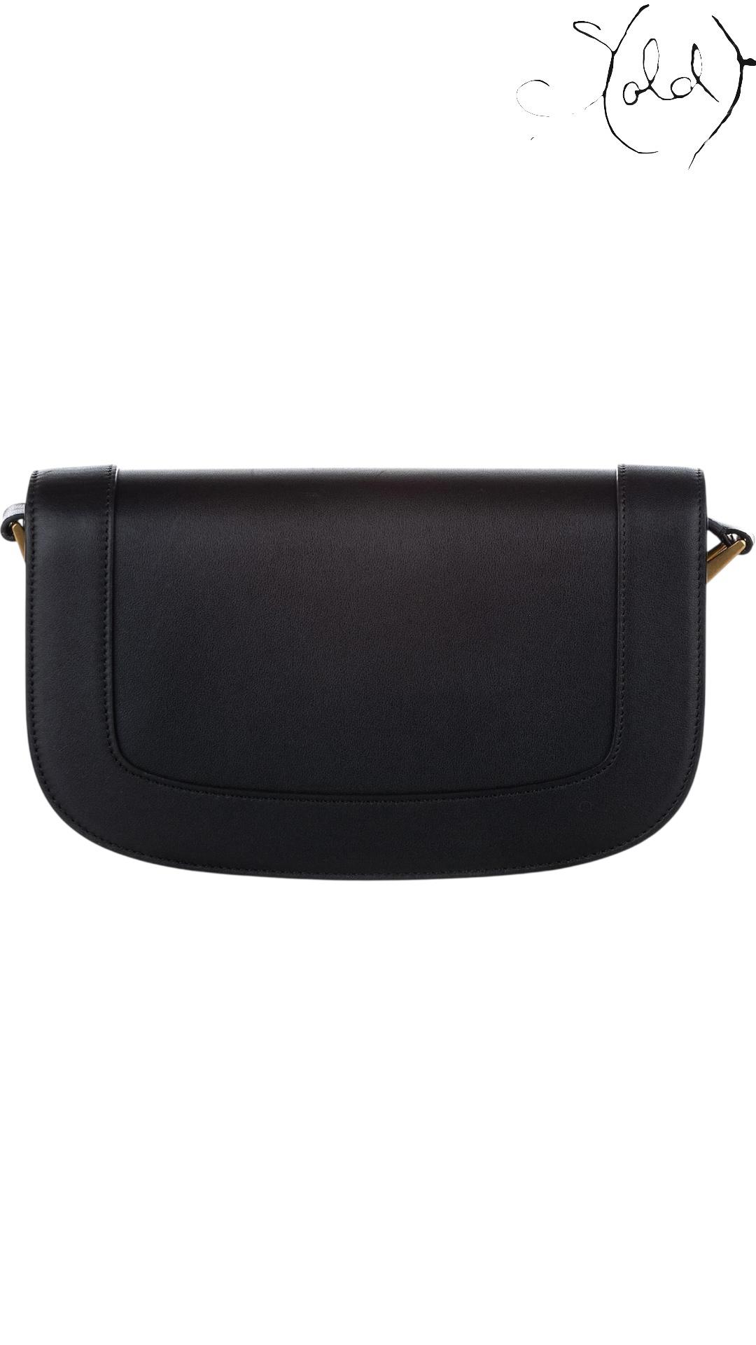 Valentino VRING Black Leather Crossbody, Interior view | Sold Attire