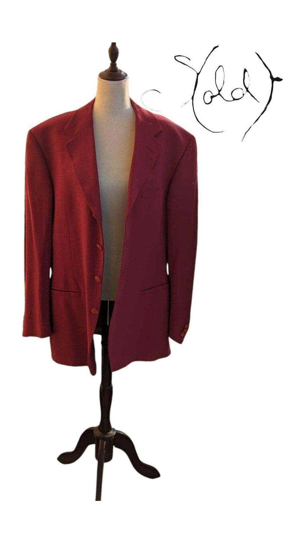 Versace Burgundy Blazer – Old Money Elegance, Interior view | Sold Attire