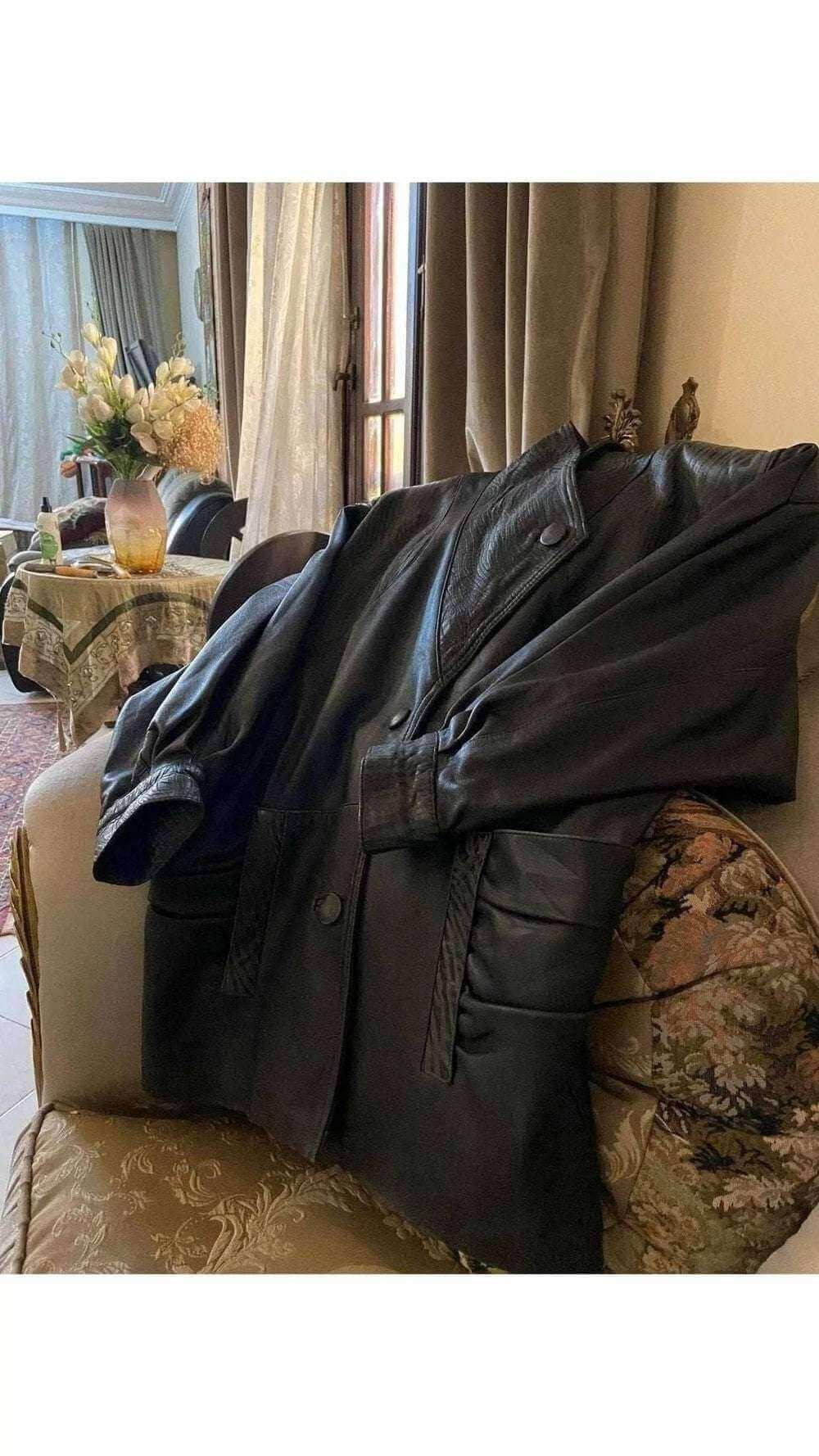 Vintage Black Leather Coat – Timeless & Sophisticated, Interior view | Sold Attire