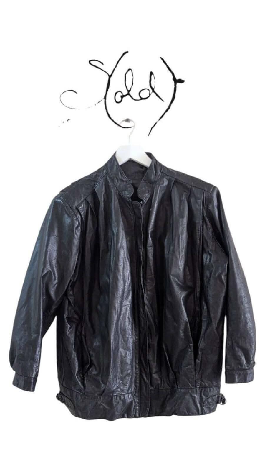 Vintage Black Leather Jacket - Minimalist Cool