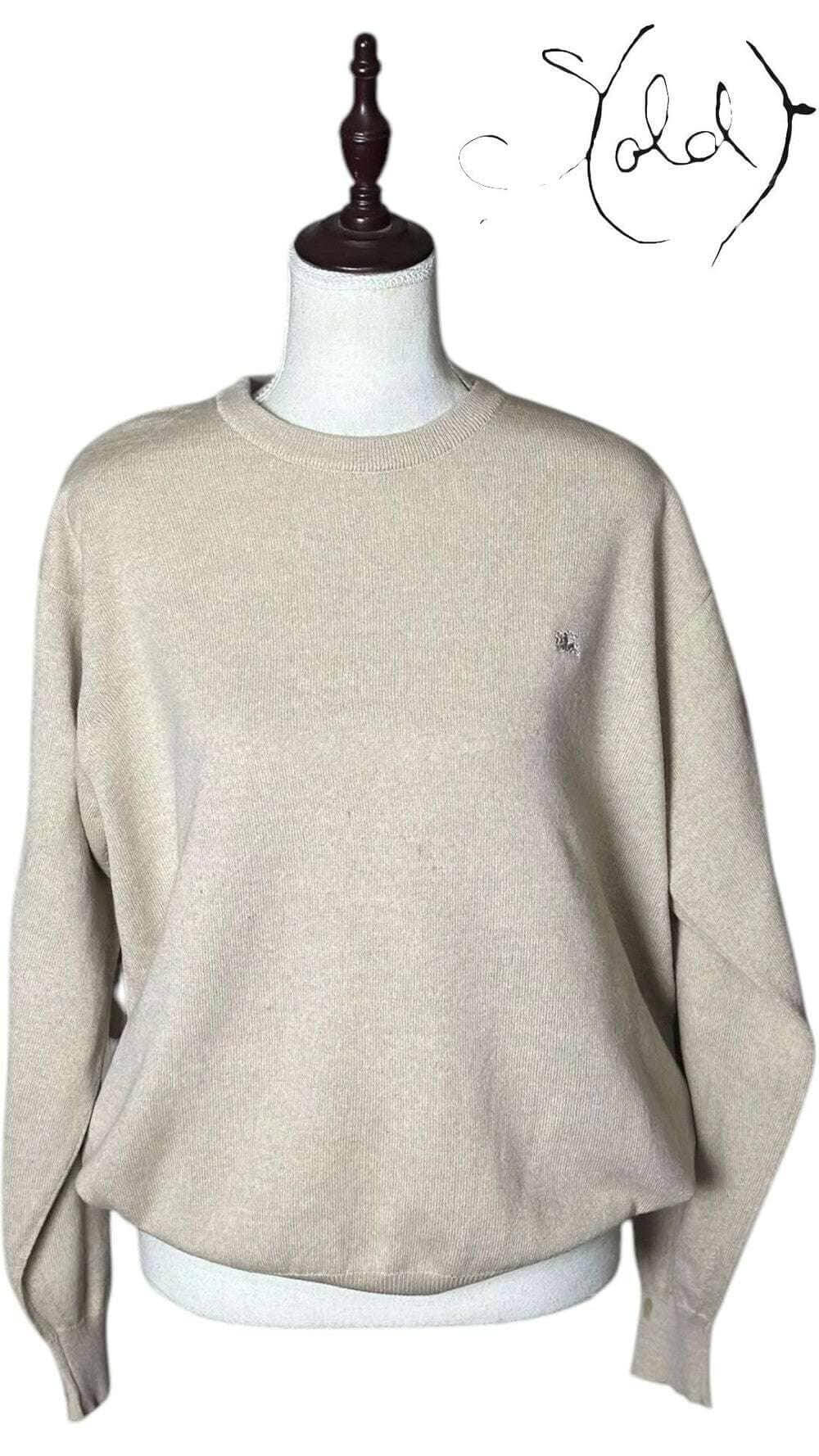Vintage Burberry Lana Wool Sweater – Classic Old Money Style, Back view | Sold Attire
