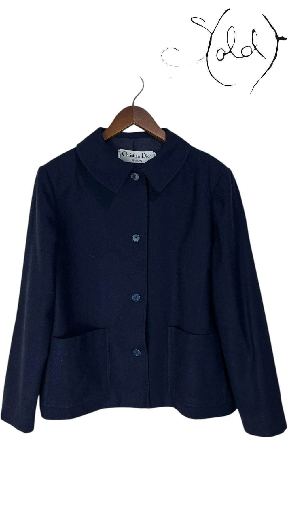 Vintage Christian Dior 1970s Coat – Parisian Elegance, Detail view | Sold Attire