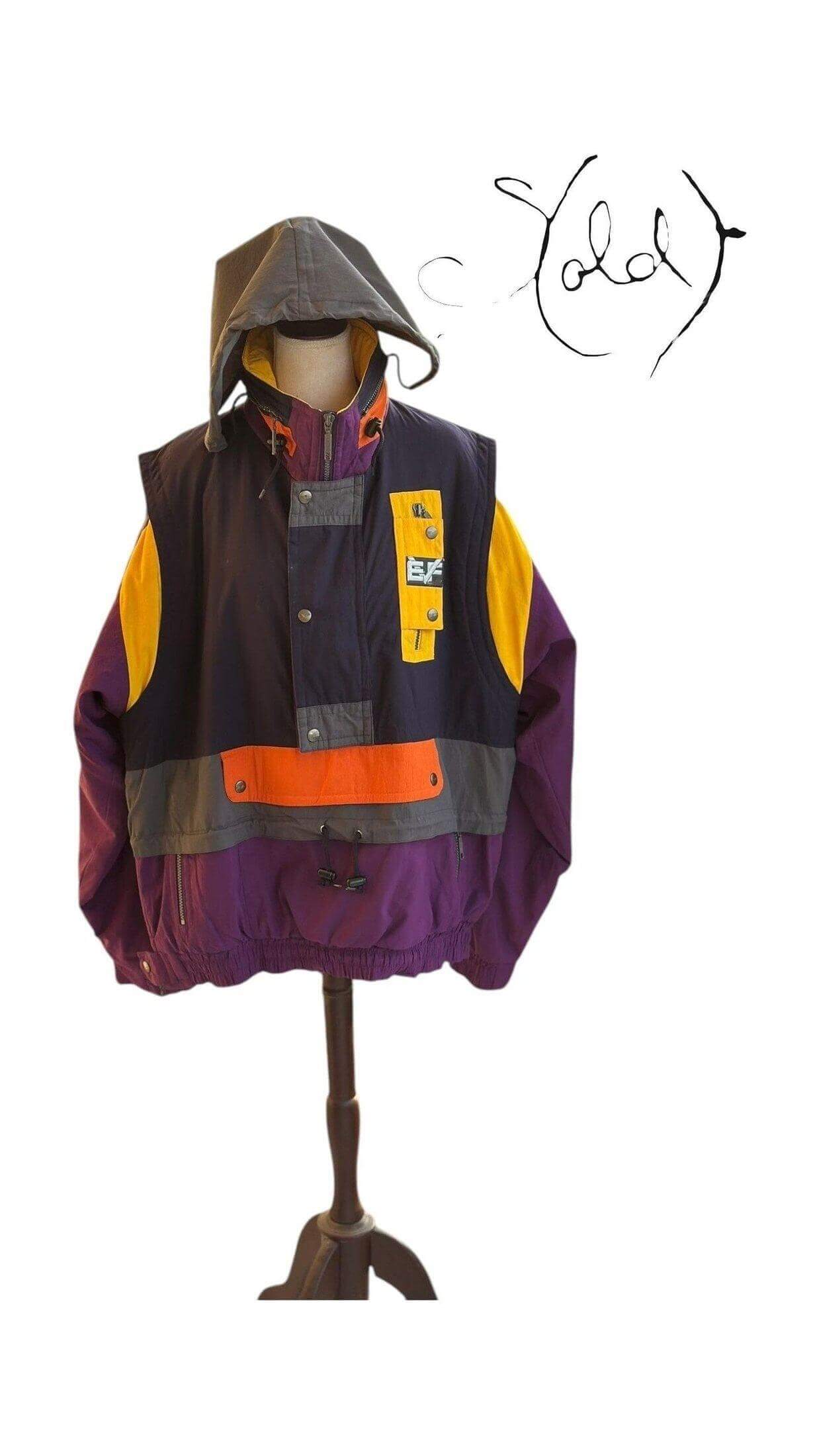 Vintage EVF Ski Jacket – Bold Winter Style, Detail view | Sold Attire